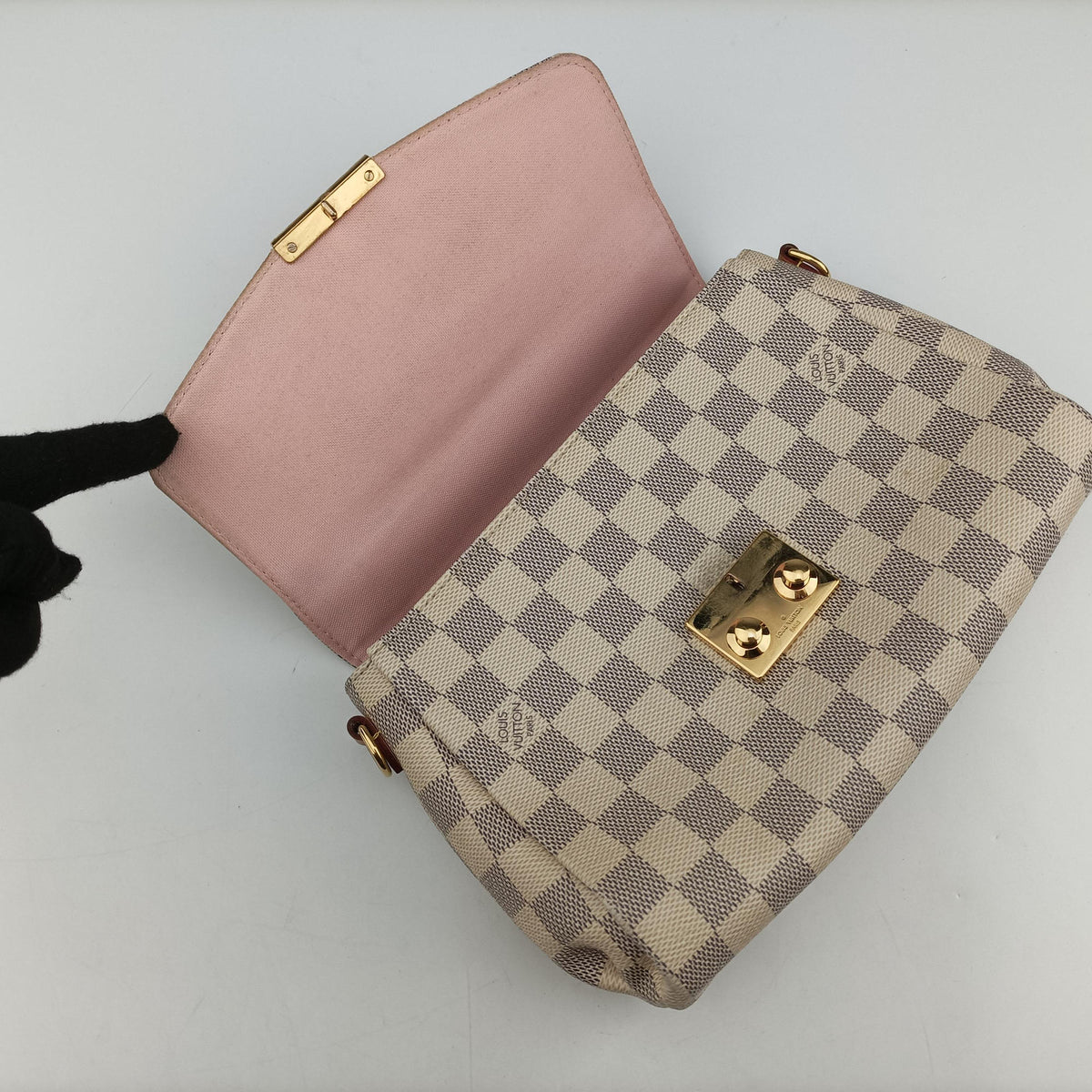Secondhand Louis Vuitton CROISETTE Azur Damier Canvas N41581 shoulderbag | stylenewstar
