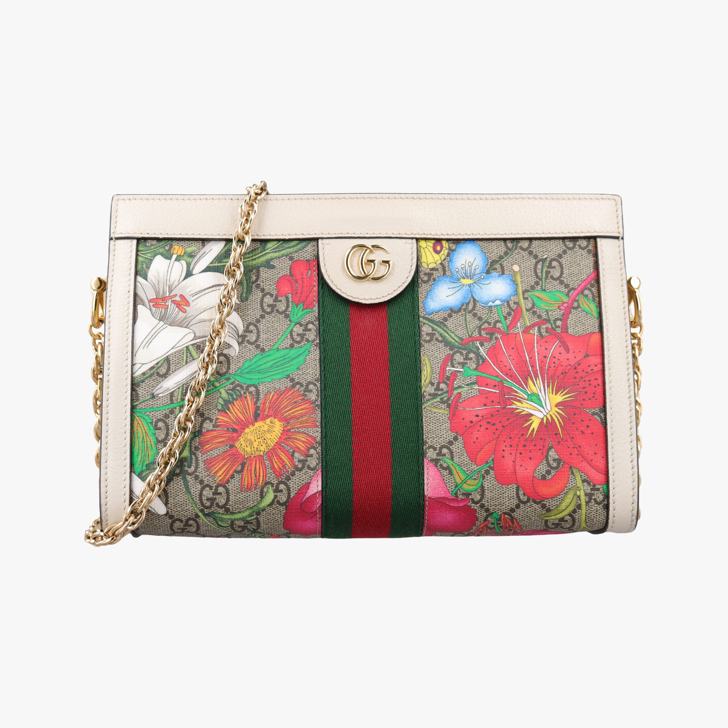 Ophidia Beige×White×Multicolor PVC coated canvas×Leather 503877 G030930126オフィディア ベージュ×ホワイト×マルチカラー PVCコーティングキャンバス×レザー 503877 G030930126