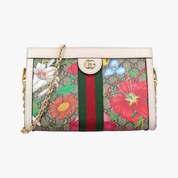 Ophidia Beige×White×Multicolor PVC coated canvas×Leather 503877 G030930126オフィディア ベージュ×ホワイト×マルチカラー PVCコーティングキャンバス×レザー 503877 G030930126