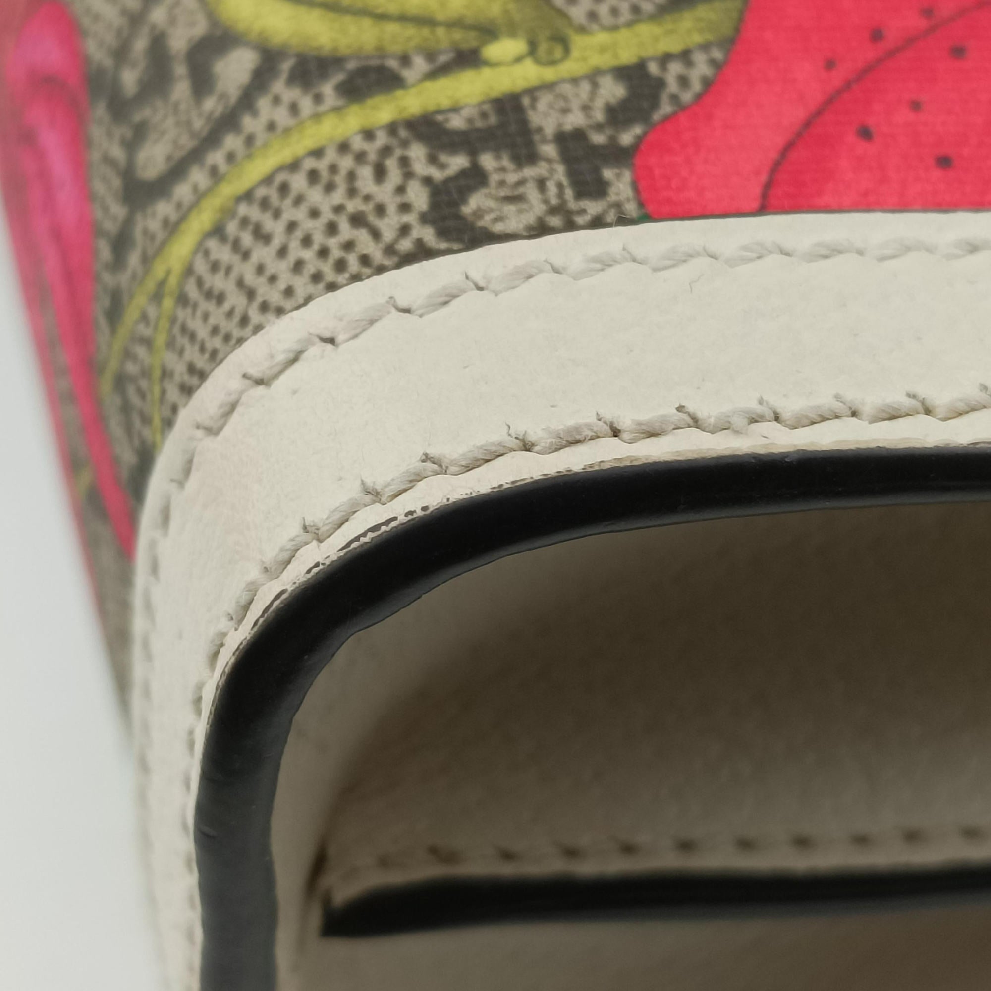 Ophidia Beige×White×Multicolor PVC coated canvas×Leather 503877 G030930126オフィディア ベージュ×ホワイト×マルチカラー PVCコーティングキャンバス×レザー 503877 G030930126