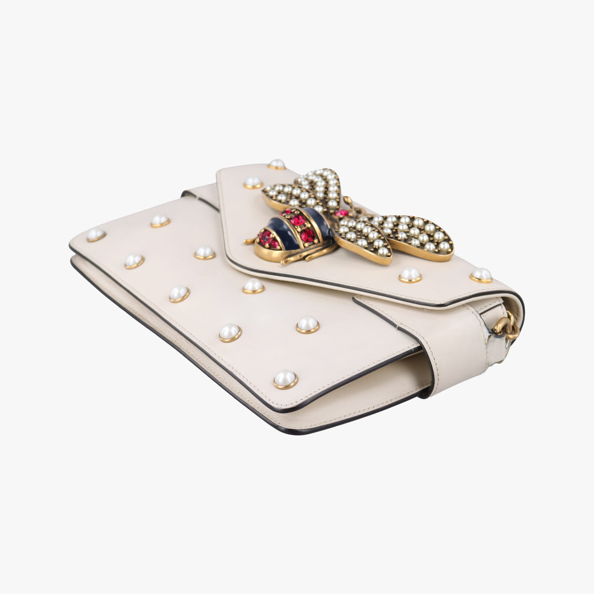 Broadway Pearl Bee White Leather 453778 F022617883ブロードウェイ パール ビー ホワイト レザー 453778 F022617883