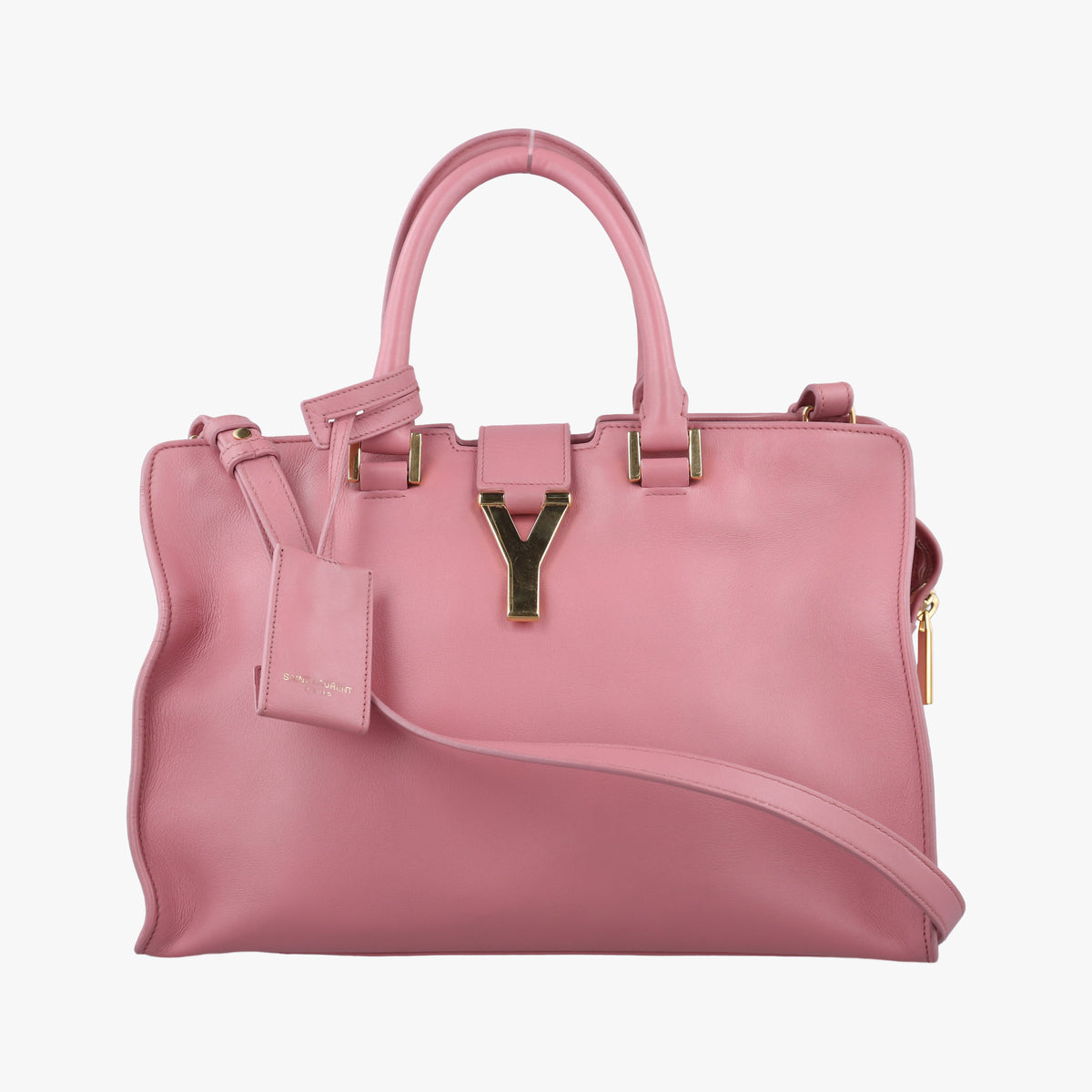 Pre-owned Yves Saint Laurent Y Ligne Petit Cabas Pink Leather 311210 shoulderbag | stylenewstar