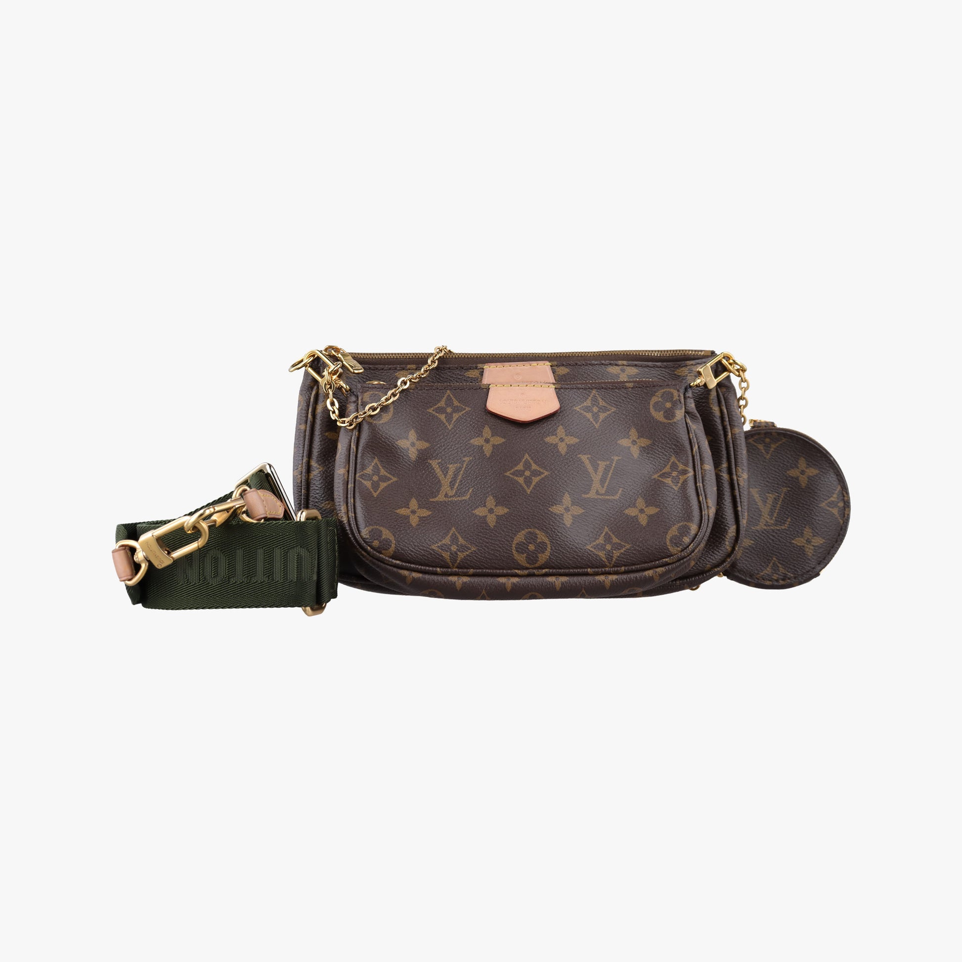 MULTI POCHETTE ACCESSOIRES MARRON×Khaki Monogram Canvas M44840 IC Chipミュルティポシェットアクセソワール マロン×カーキ モノグラムキャンバス M44840 ICチップ