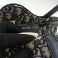 Pre-owned Christian Dior Saddle Navy Jacquard × Leather  shoulderbag | stylenewstar