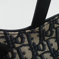 Pre-owned Christian Dior Saddle Navy Jacquard × Leather  shoulderbag | stylenewstar
