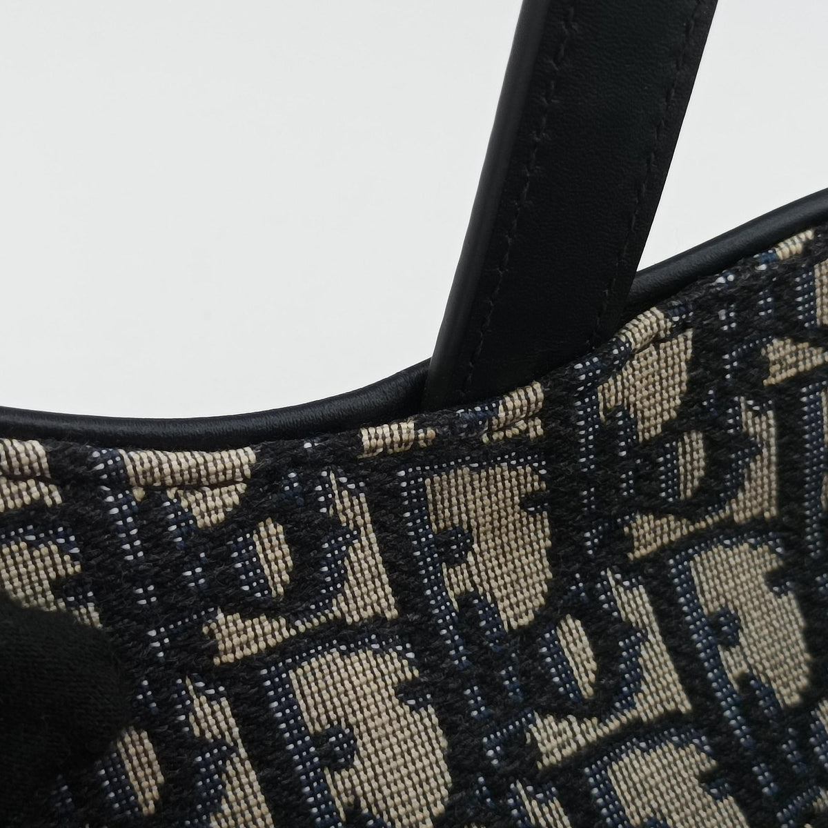 Pre-owned Christian Dior Saddle Navy Jacquard × Leather  shoulderbag | stylenewstar