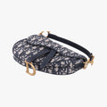 Pre-owned Christian Dior Saddle Navy Jacquard × Leather  shoulderbag | stylenewstar