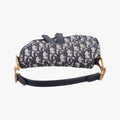 Pre-owned Christian Dior Saddle Navy Jacquard × Leather  shoulderbag | stylenewstar