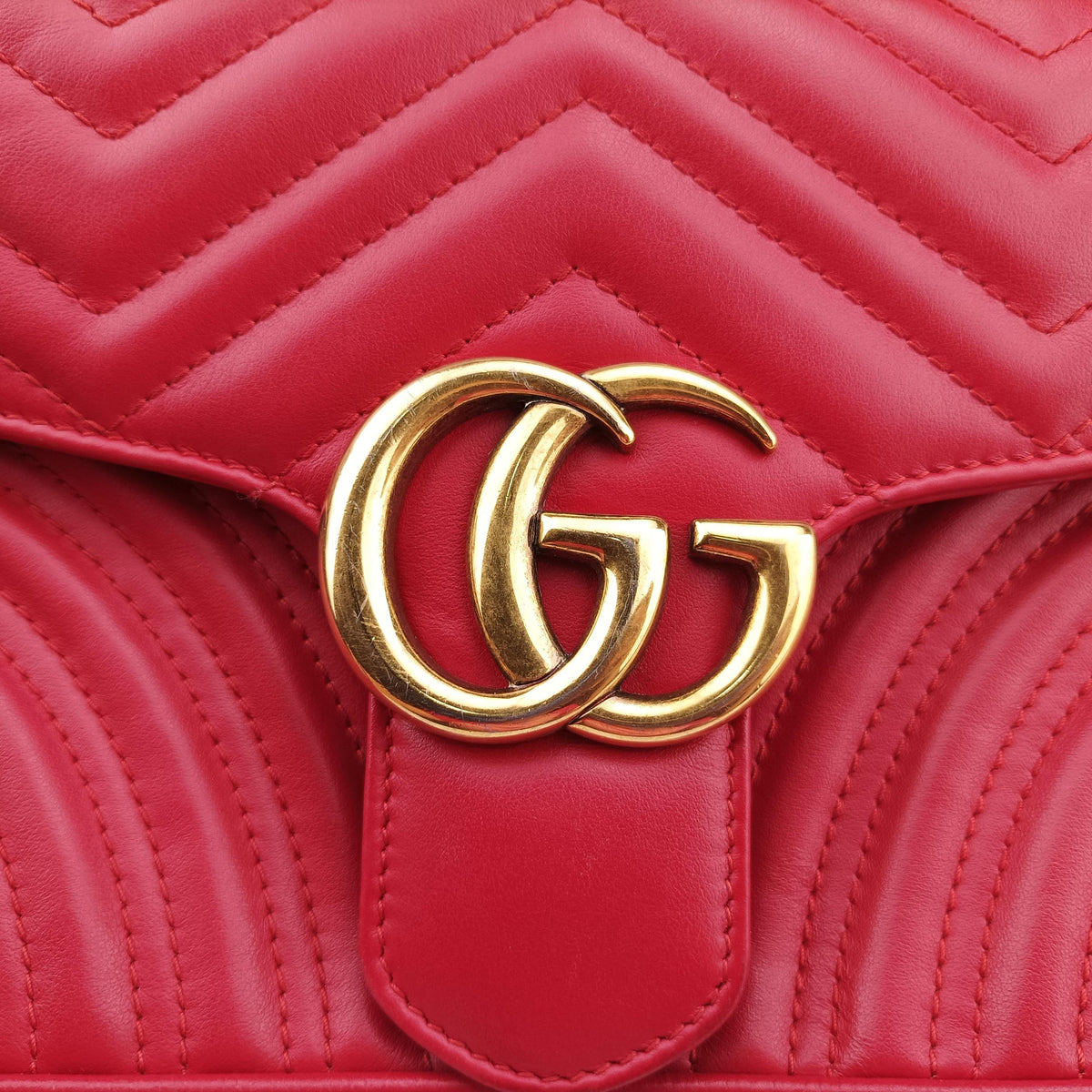 Vintage Gucci GG Marmont Red Leather 443497 shoulderbag | stylenewstar
