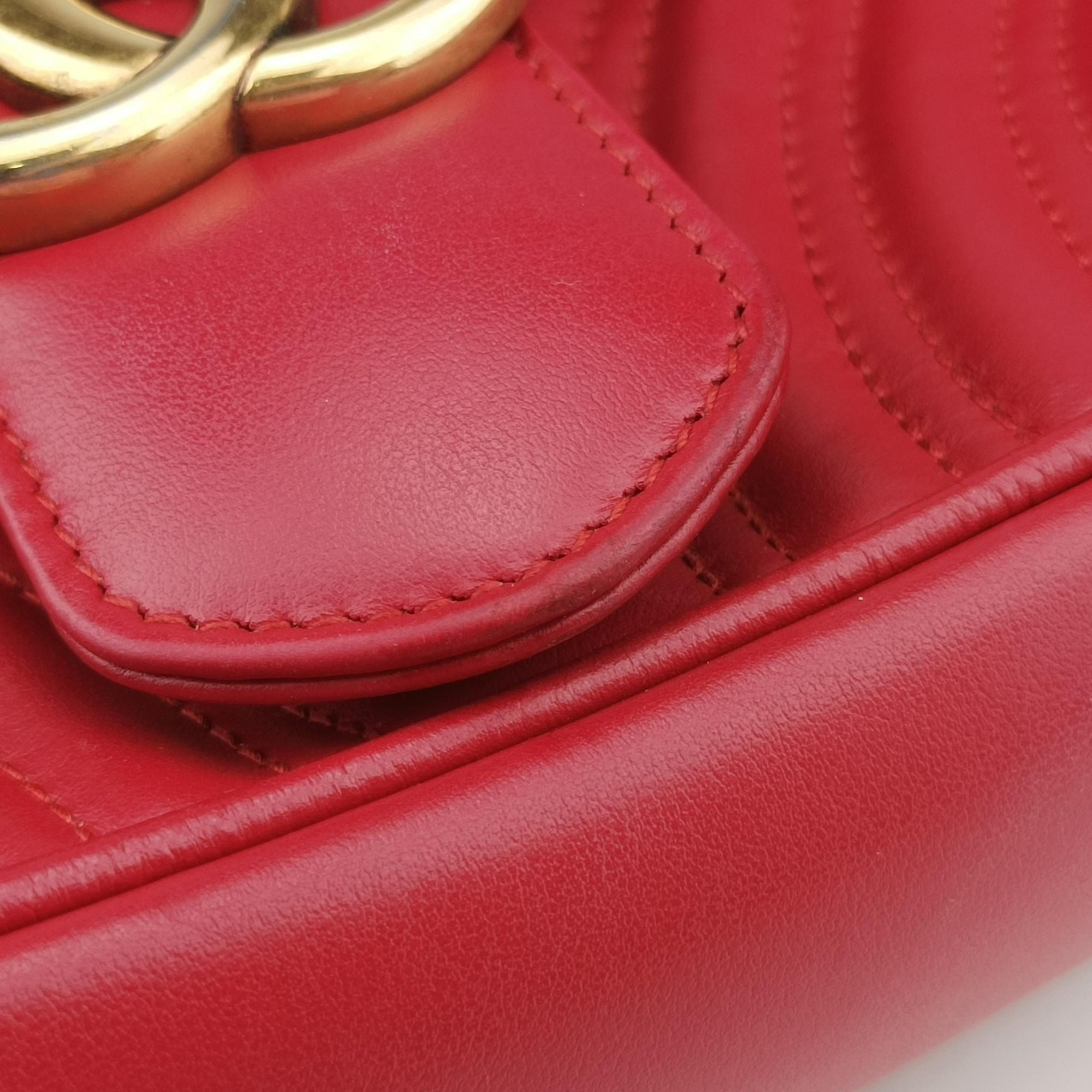 Vintage Gucci GG Marmont Red Leather 443497 shoulderbag | stylenewstar