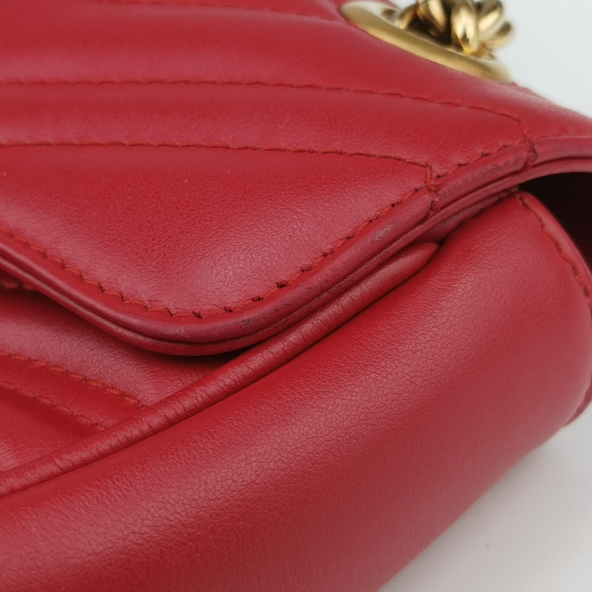 Vintage Gucci GG Marmont Red Leather 443497 shoulderbag | stylenewstar
