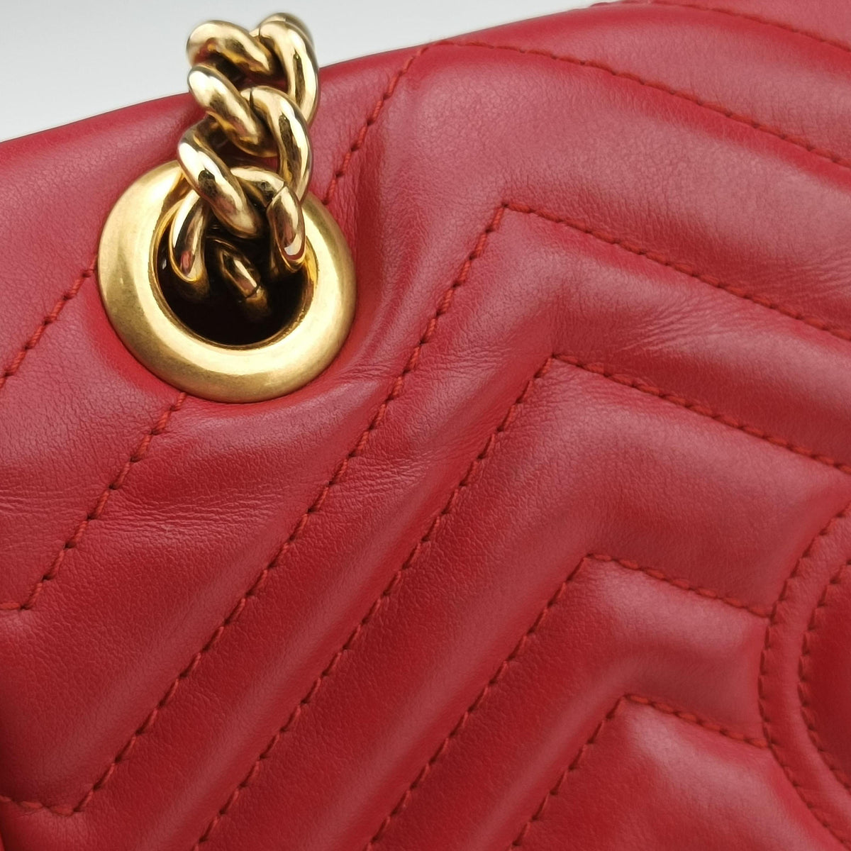Vintage Gucci GG Marmont Red Leather 443497 shoulderbag | stylenewstar