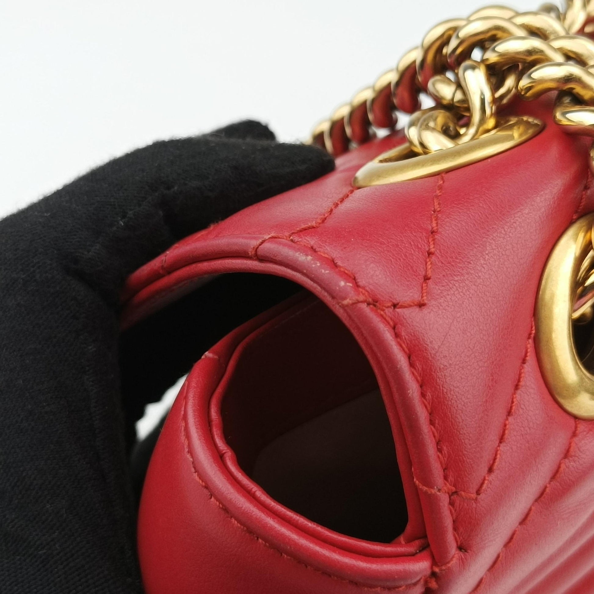 Vintage Gucci GG Marmont Red Leather 443497 shoulderbag | stylenewstar