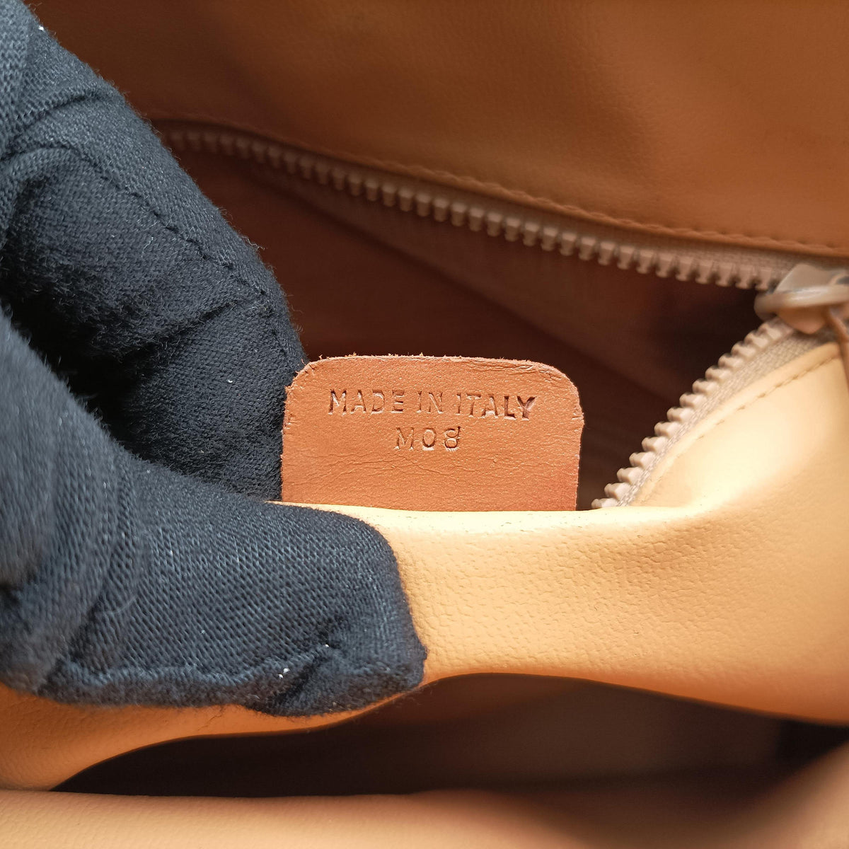 Macadam pattern Beige×brown PVC-coated canvas×leather M08マカダム柄 ベージュ×ブラウン PVCコーティングキャンバス×レザー M08