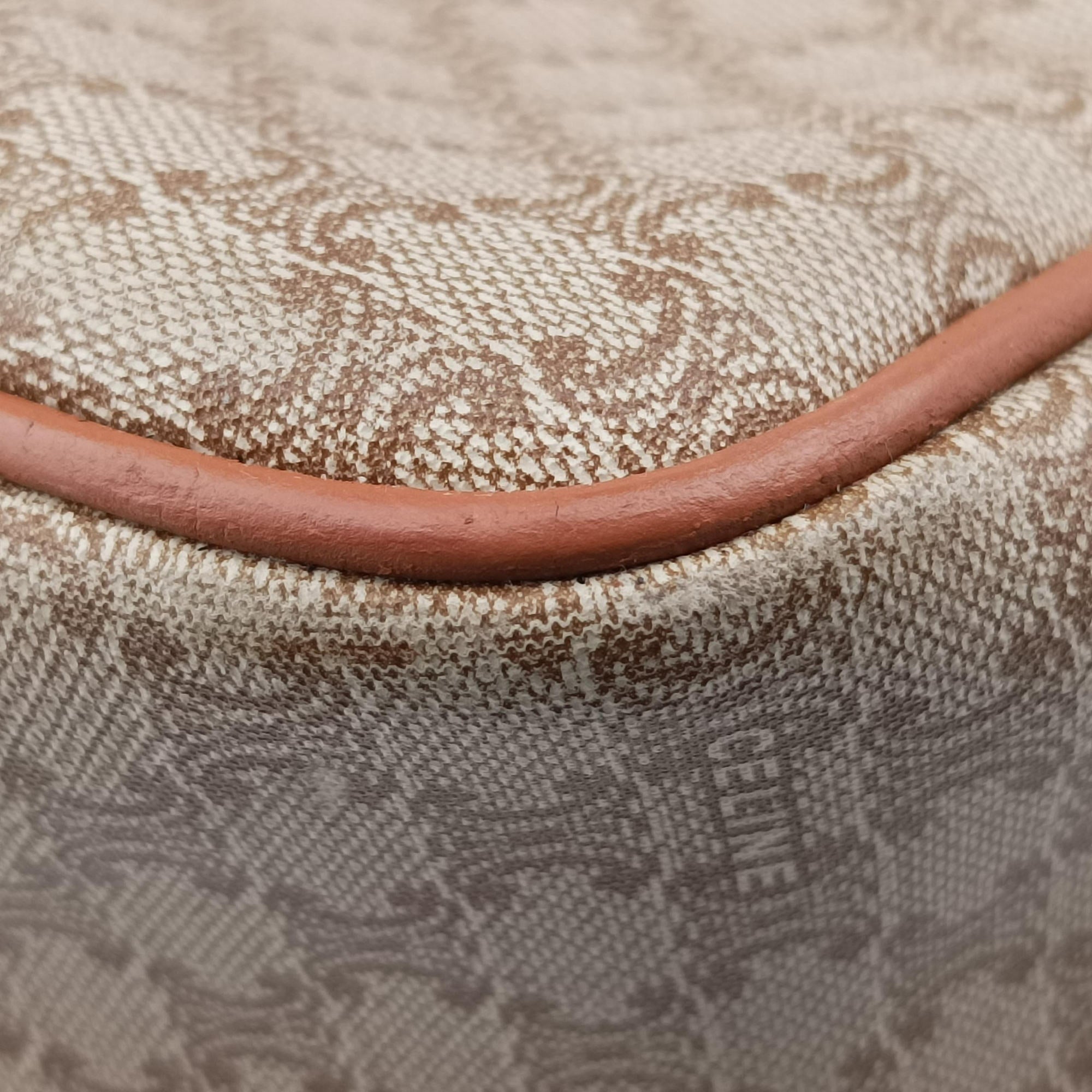 Macadam pattern Beige×brown PVC-coated canvas×leather M08マカダム柄 ベージュ×ブラウン PVCコーティングキャンバス×レザー M08