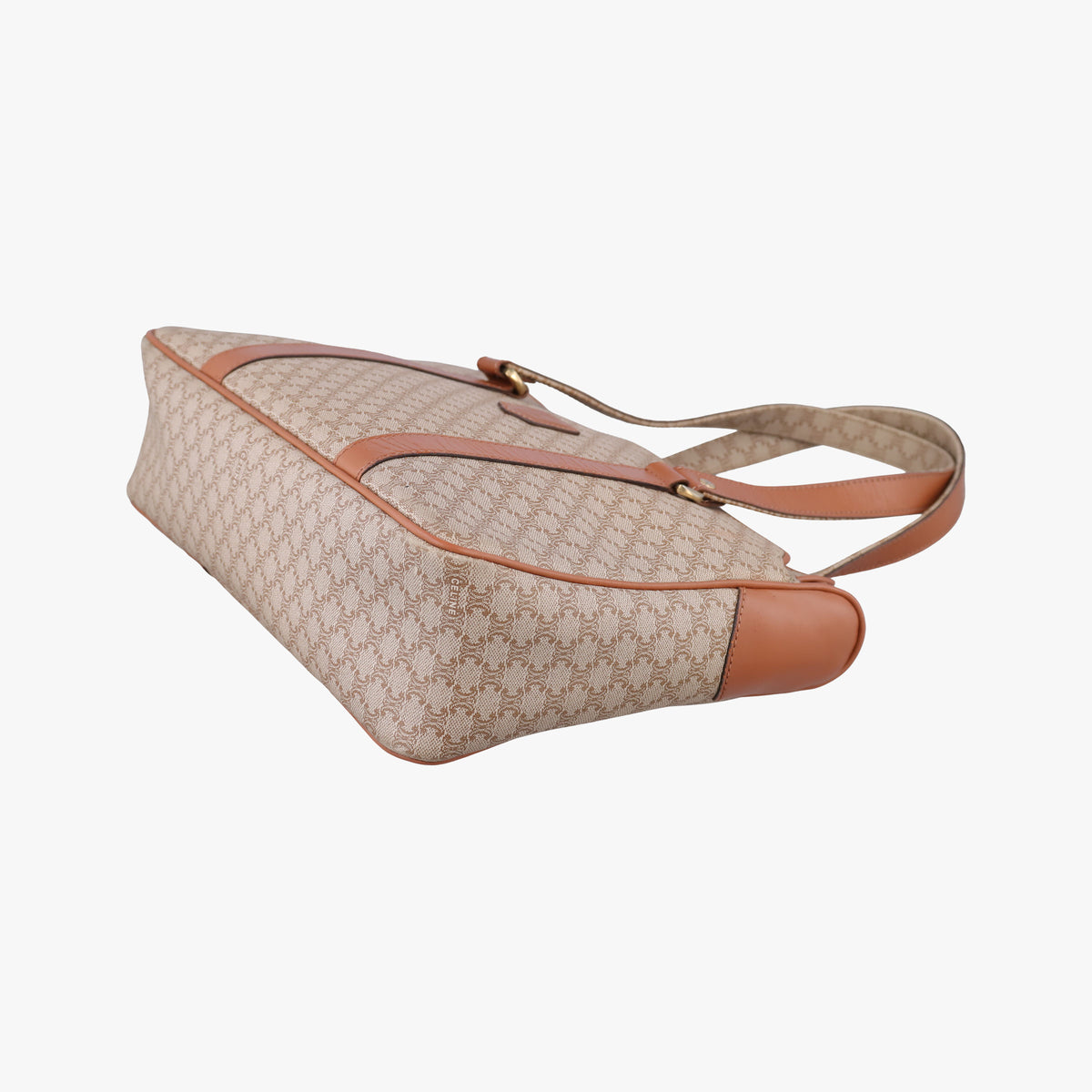 Macadam pattern Beige×brown PVC-coated canvas×leather M08マカダム柄 ベージュ×ブラウン PVCコーティングキャンバス×レザー M08