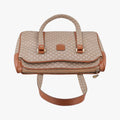 Macadam pattern Beige×brown PVC-coated canvas×leather M08マカダム柄 ベージュ×ブラウン PVCコーティングキャンバス×レザー M08