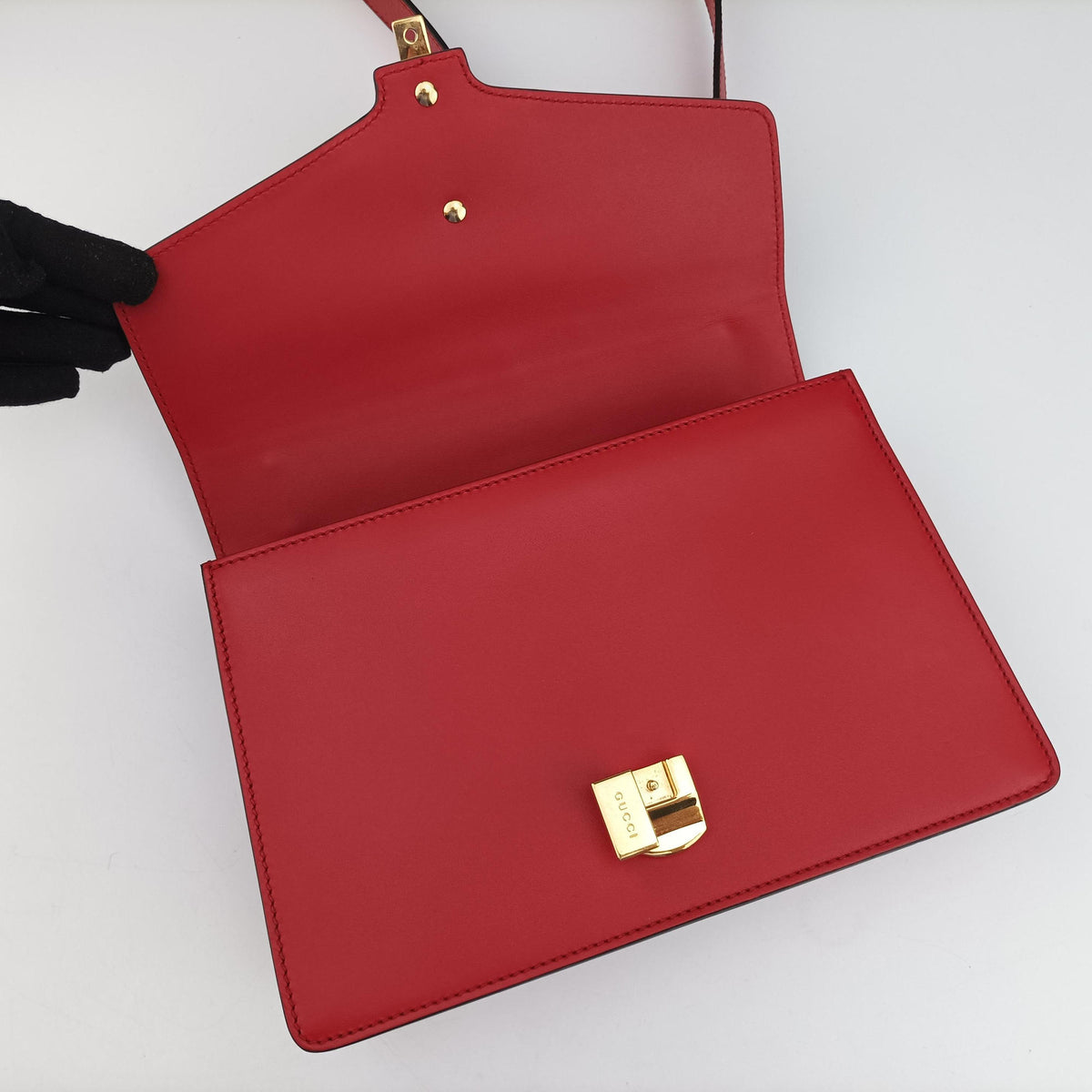 Sylvie Red×navy Leather 421882 I019562079シルヴィ レッド×ネイビー レザー 421882 I019562079