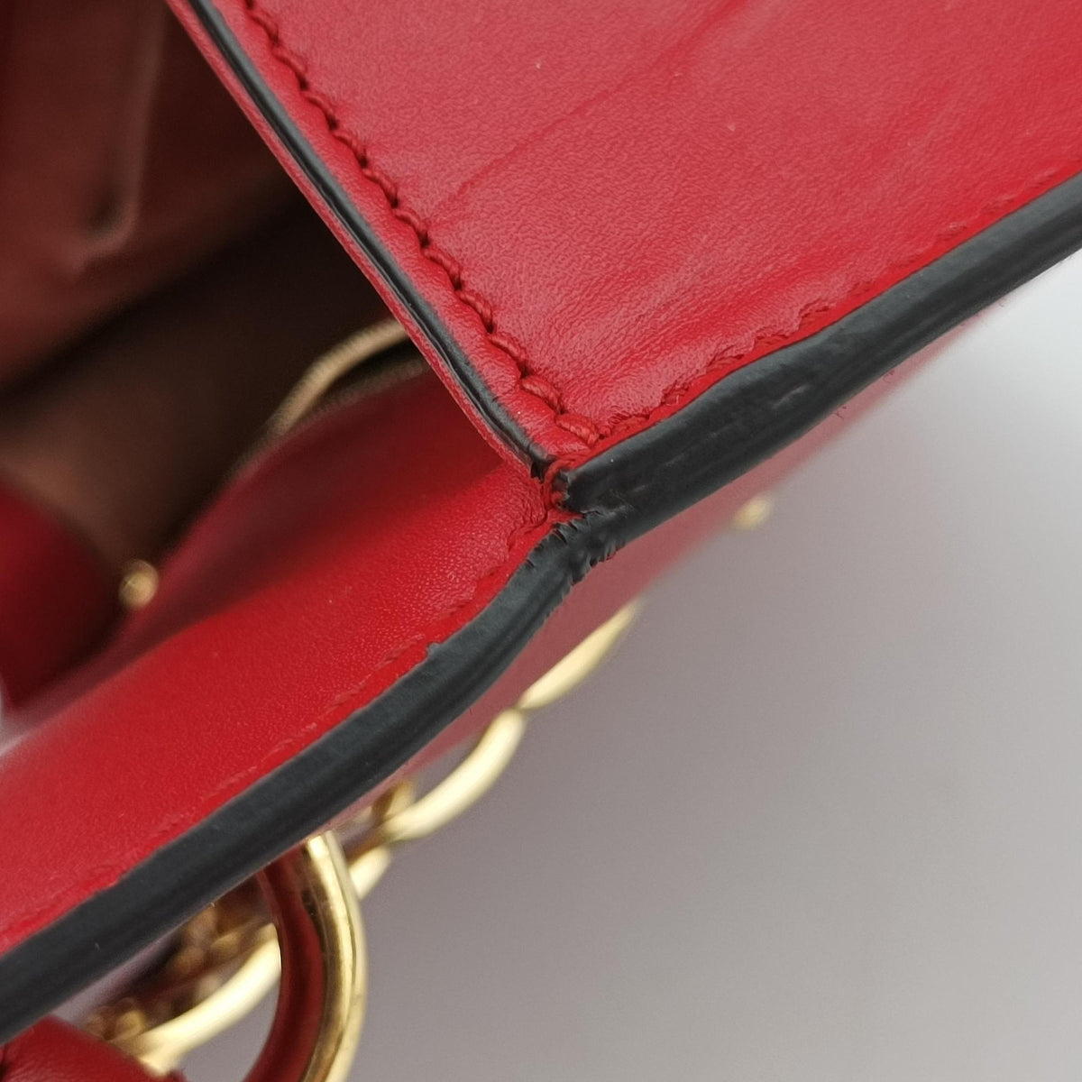 Sylvie Red×navy Leather 421882 I019562079シルヴィ レッド×ネイビー レザー 421882 I019562079