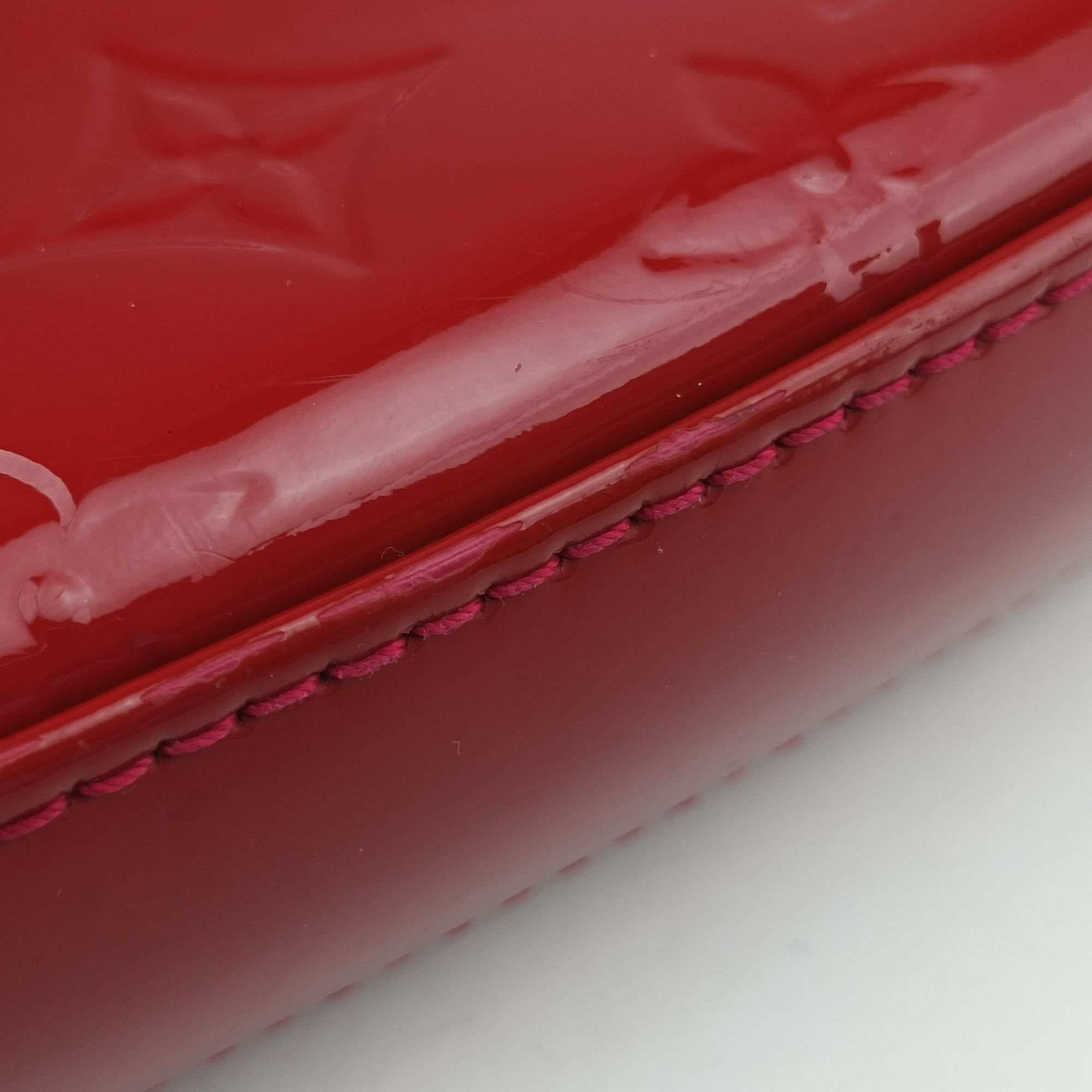 Pre-owned Louis Vuitton Schet Accessoir Red Monogram Vernis M91574 handbag | stylenewstar