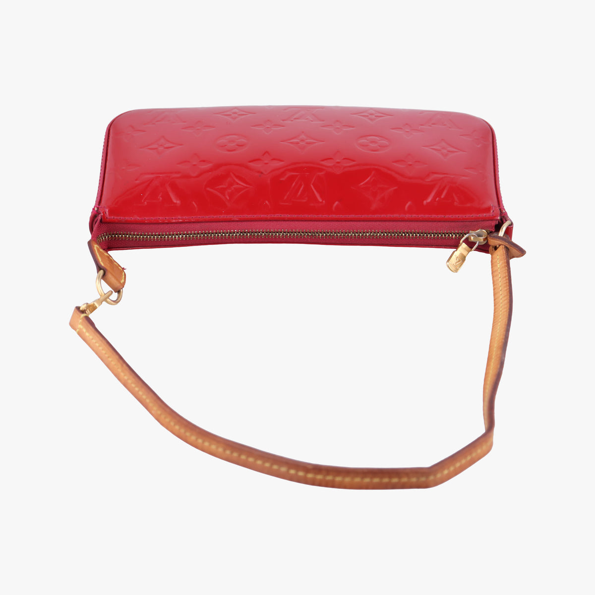 Pre-owned Louis Vuitton Schet Accessoir Red Monogram Vernis M91574 handbag | stylenewstar