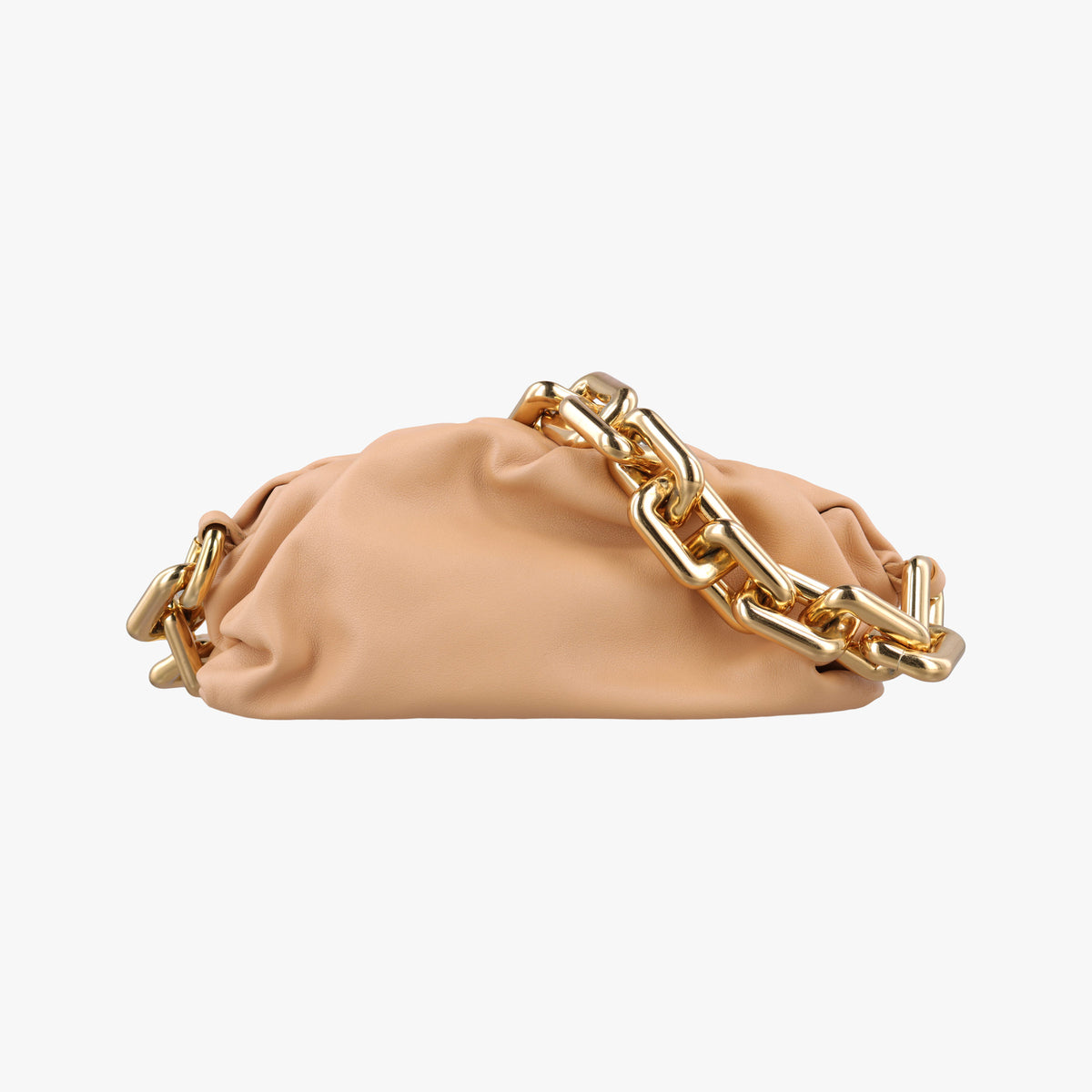 Secondhand Bottega Veneta The Chain Pouch Camel lambskin  shoulderbag | stylenewstar