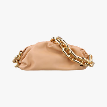 Secondhand Bottega Veneta The Chain Pouch Camel lambskin  shoulderbag | stylenewstar