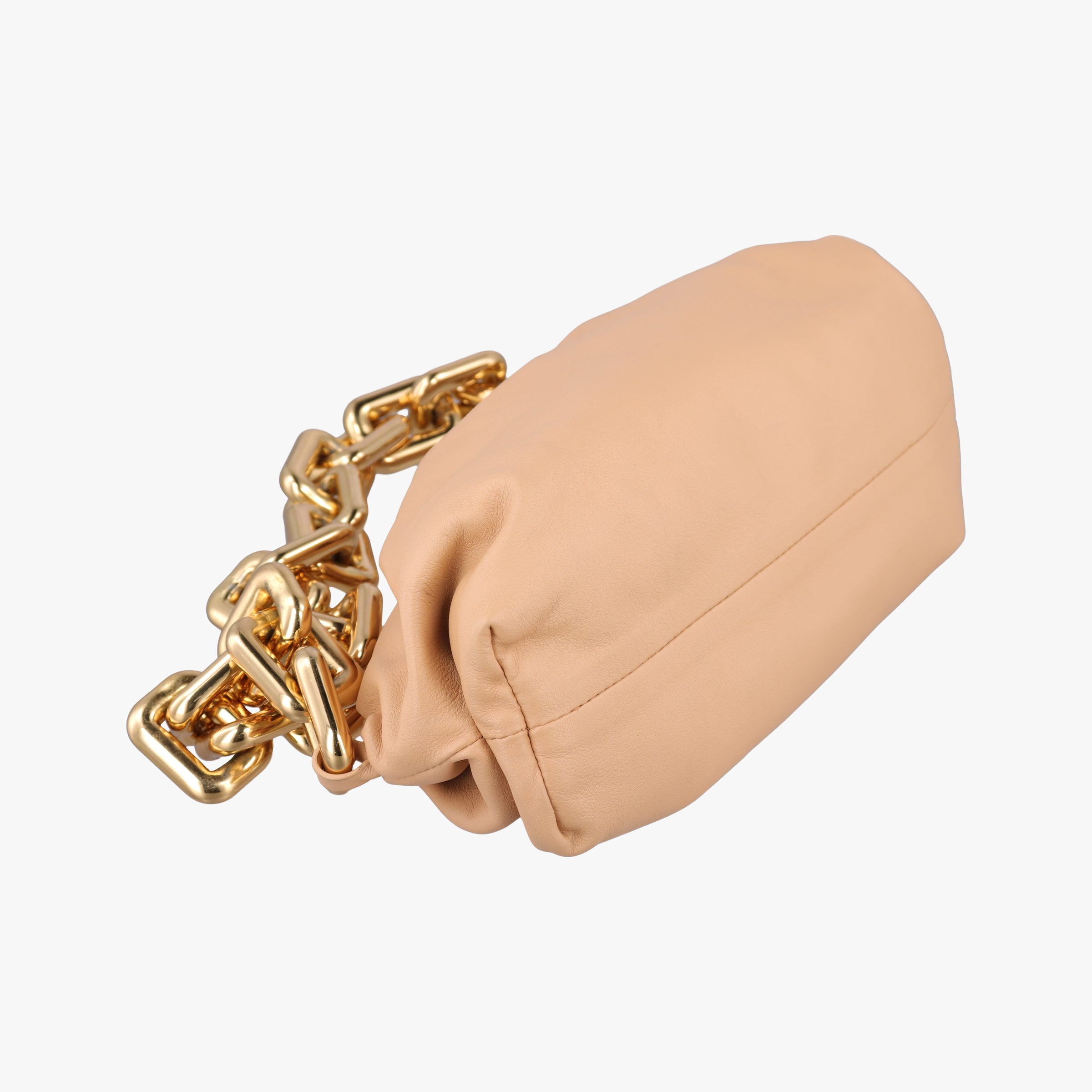 Secondhand Bottega Veneta The Chain Pouch Camel lambskin  shoulderbag | stylenewstar