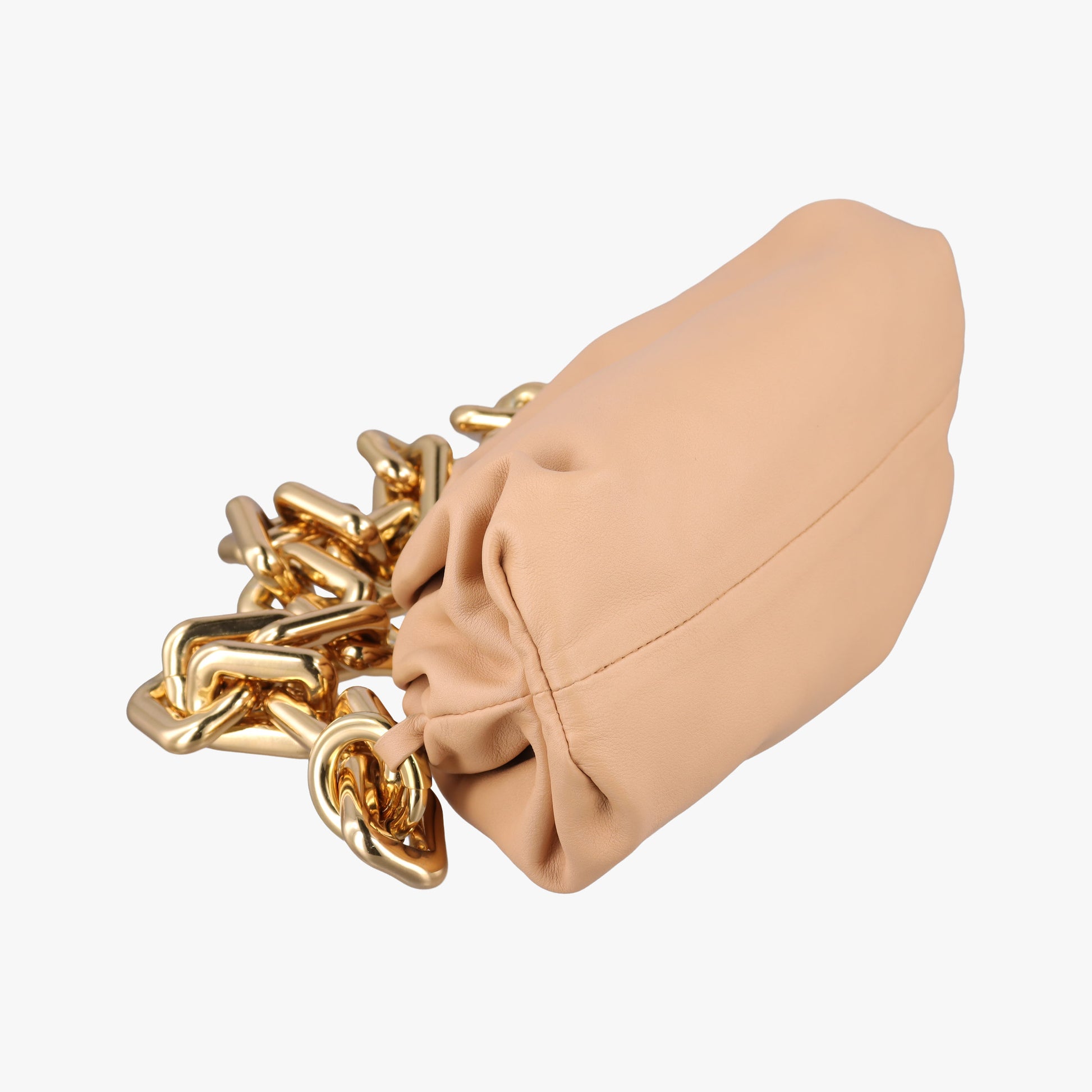 Secondhand Bottega Veneta The Chain Pouch Camel lambskin  shoulderbag | stylenewstar