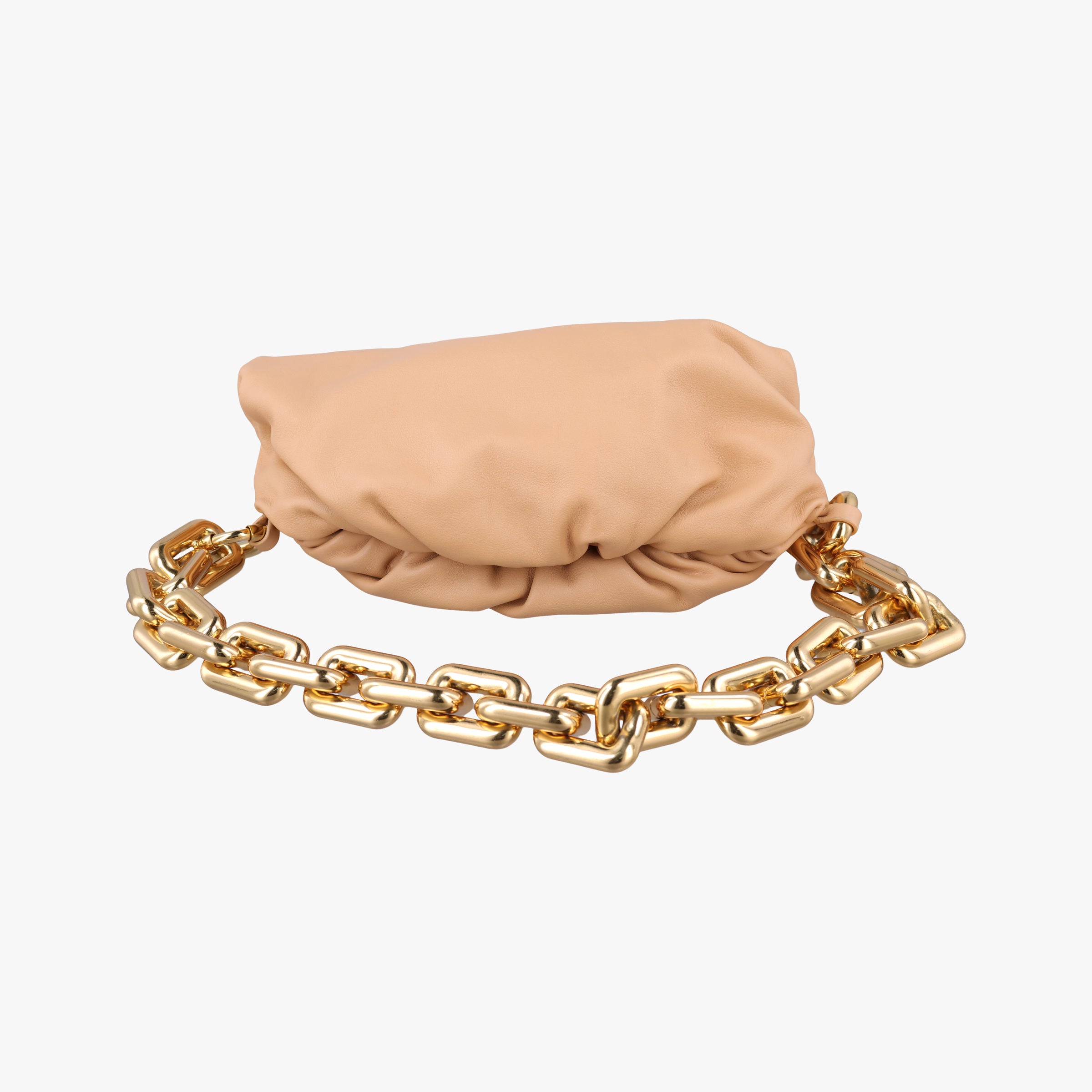 Secondhand Bottega Veneta The Chain Pouch Camel lambskin  shoulderbag | stylenewstar