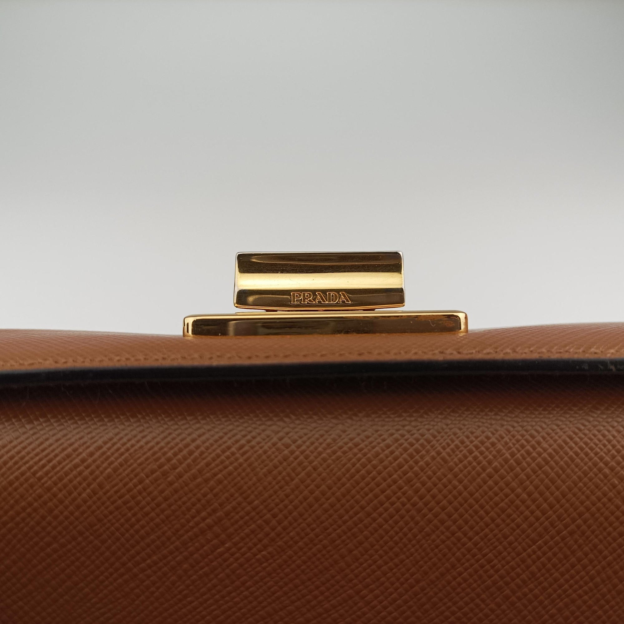 Bicolor Box Brown×White Saffiano Leather 117バイカラーボックス ブラウン×ホワイト サフィアーノレザー 117