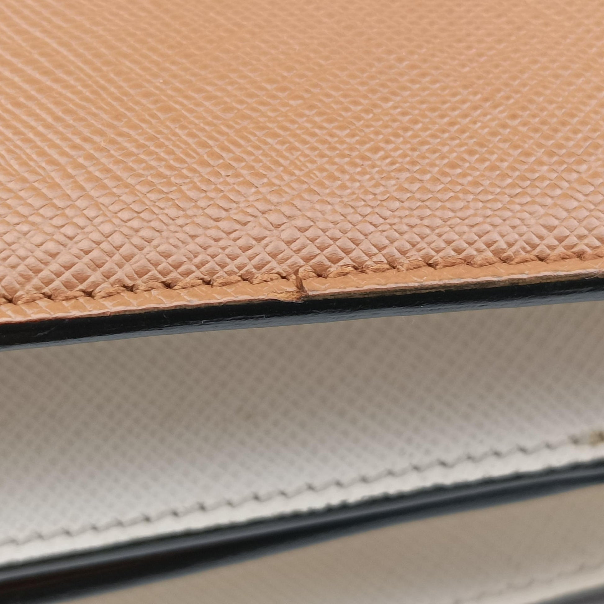 Bicolor Box Brown×White Saffiano Leather 117バイカラーボックス ブラウン×ホワイト サフィアーノレザー 117