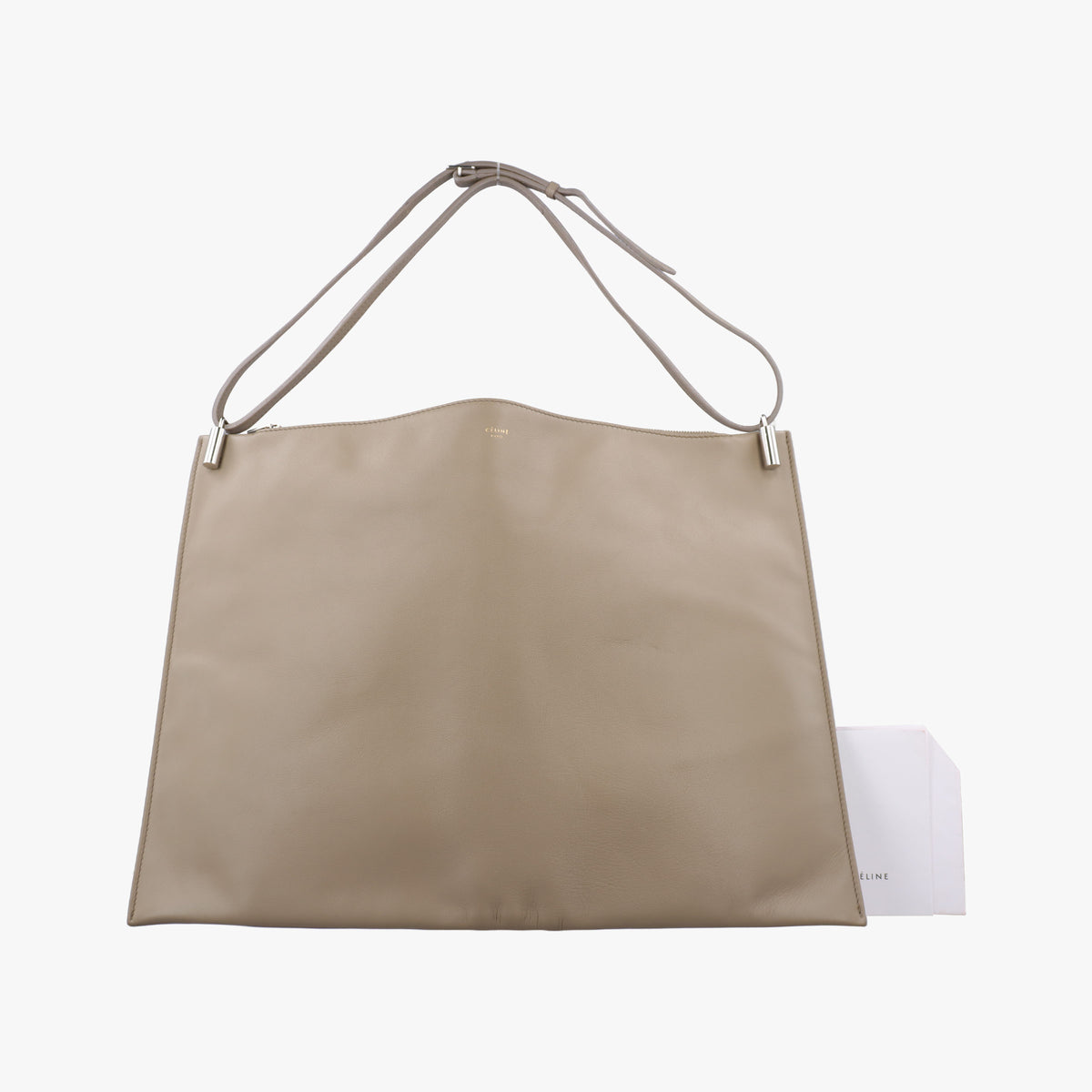 Pre-owned Celine Fortune cookie khaki Leather  shoulderbag | stylenewstar