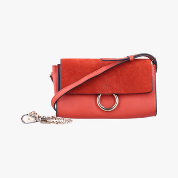 Pre-owned Chloe FAYE Red Suede × leather  shoulderbag | stylenewstar