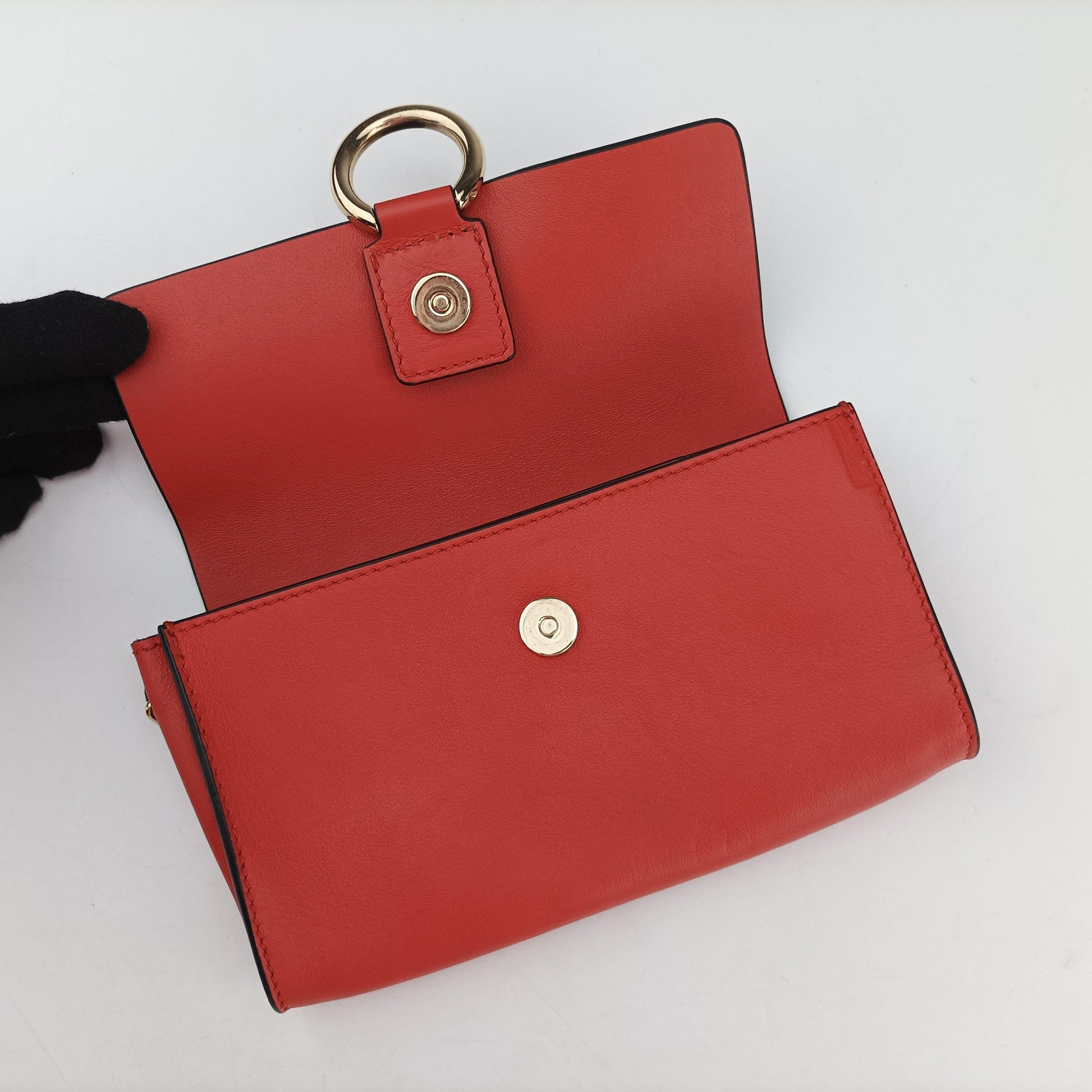 Pre-owned Chloe FAYE Red Suede × leather  shoulderbag | stylenewstar