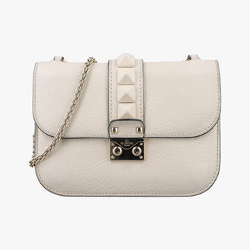 Rockstud Glam Lock White Leather Lot number unknownロックスタッズグラムロック ホワイト レザー 製番不明