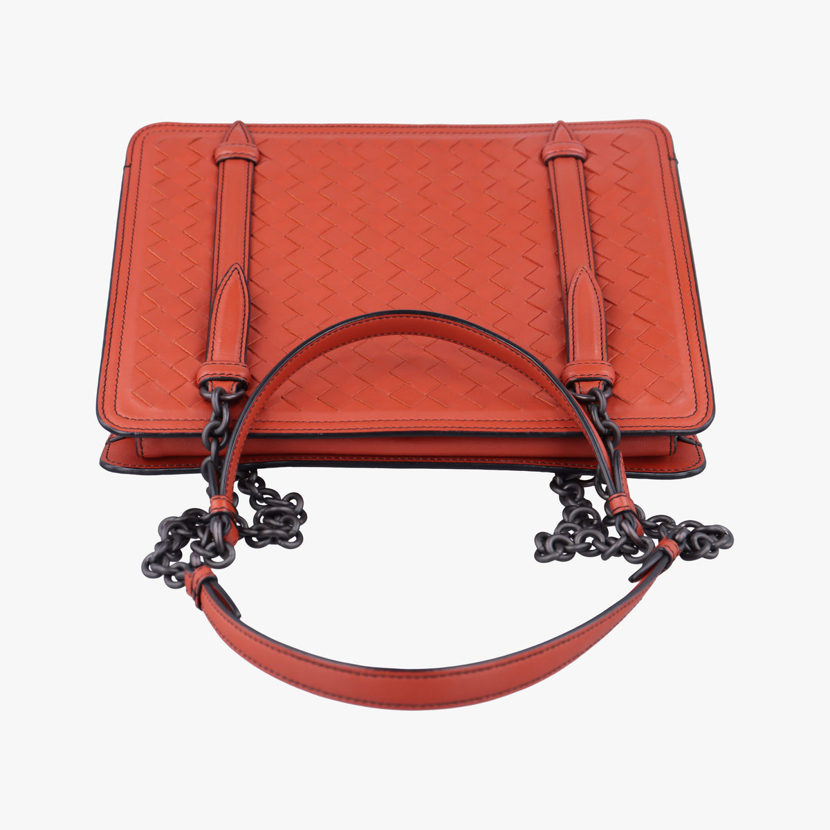 Intrecciato OrangeRed lambskin B04579736Xイントレチャート オレンジレッド ラムスキン B04579736X