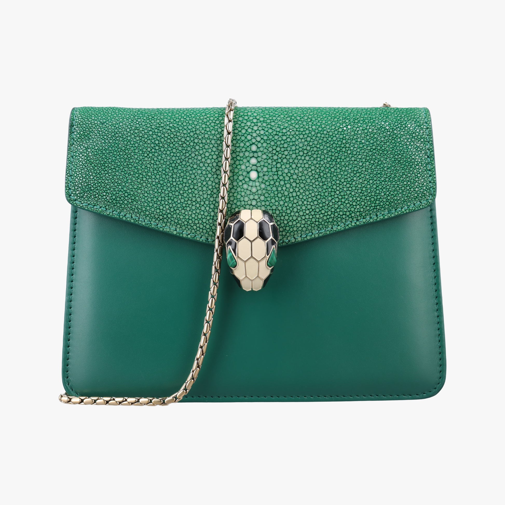 Serpenti Green Galuchat Skin×Leather EK.L17.37035セルペンティ グリーン ガルーシャスキン×レザー EK.L17.37035