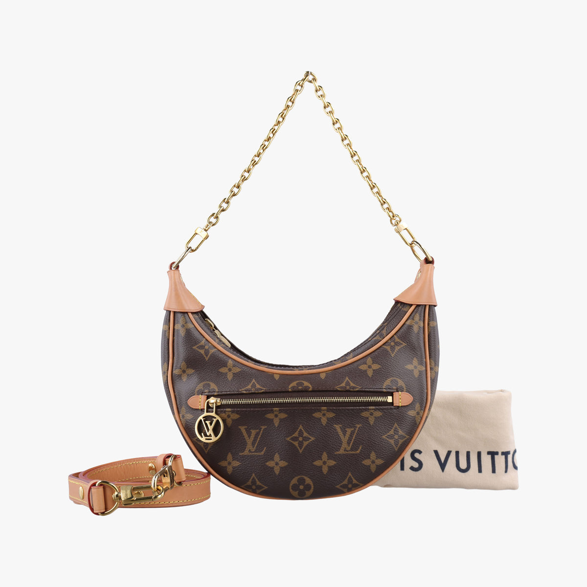 Pre-owned Louis Vuitton LOOP Brown×Beige Monogram Canvas M81098 shoulderbag | stylenewstar