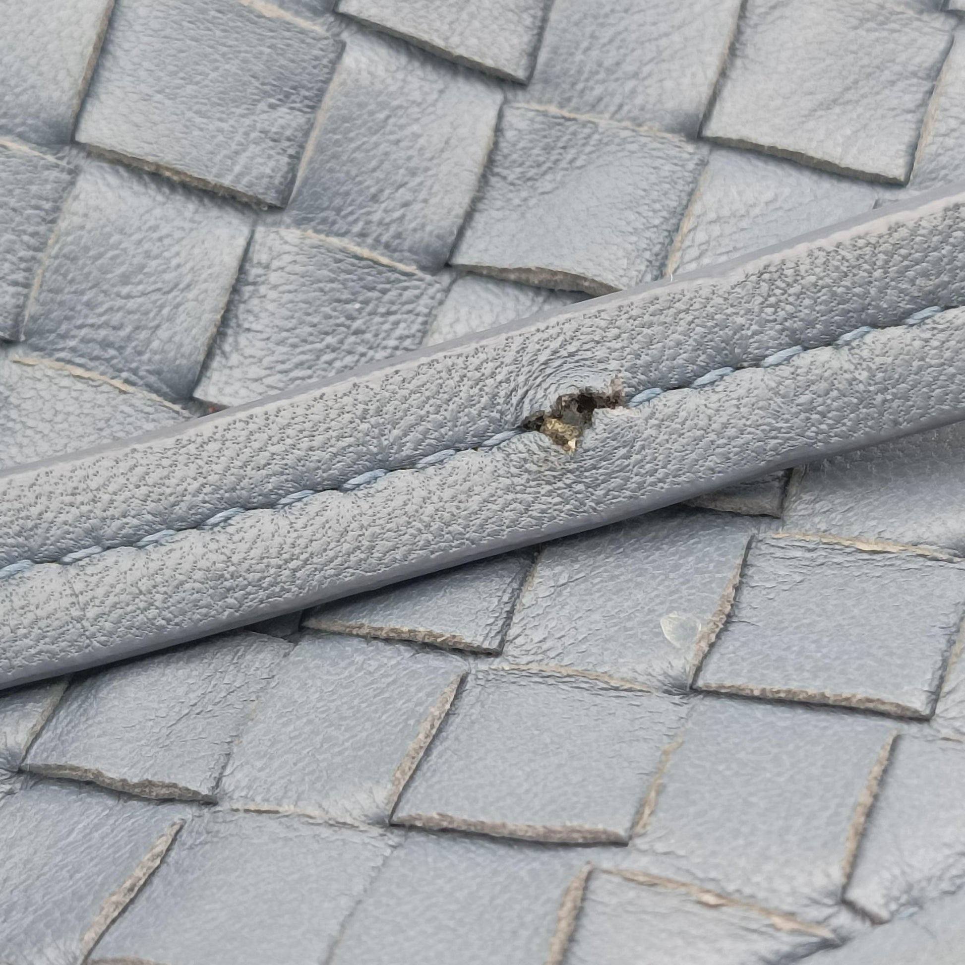 Pre-owned Bottega Veneta Nodini Blue lambskin  shoulderbag | stylenewstar