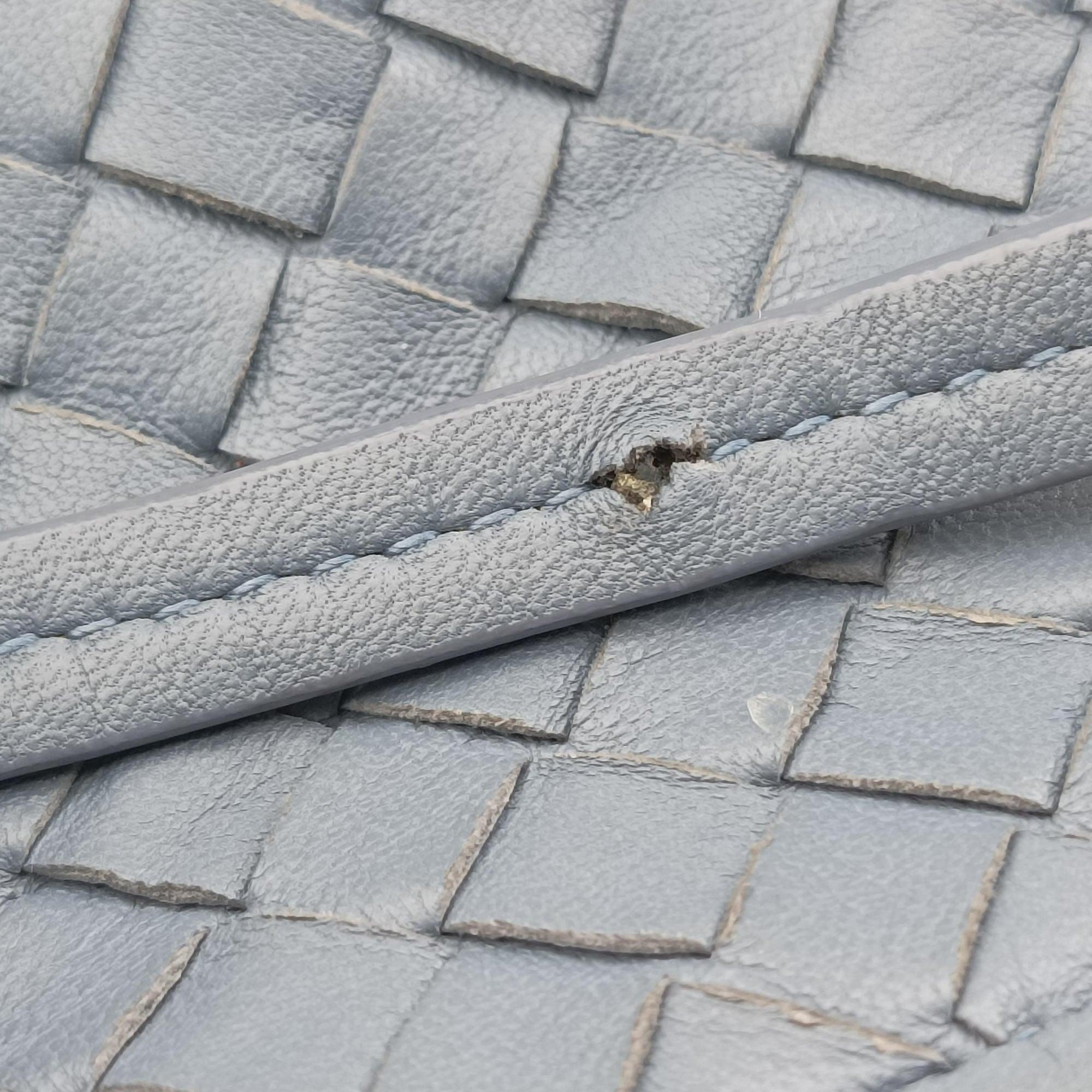 Pre-owned Bottega Veneta Nodini Blue lambskin  shoulderbag | stylenewstar