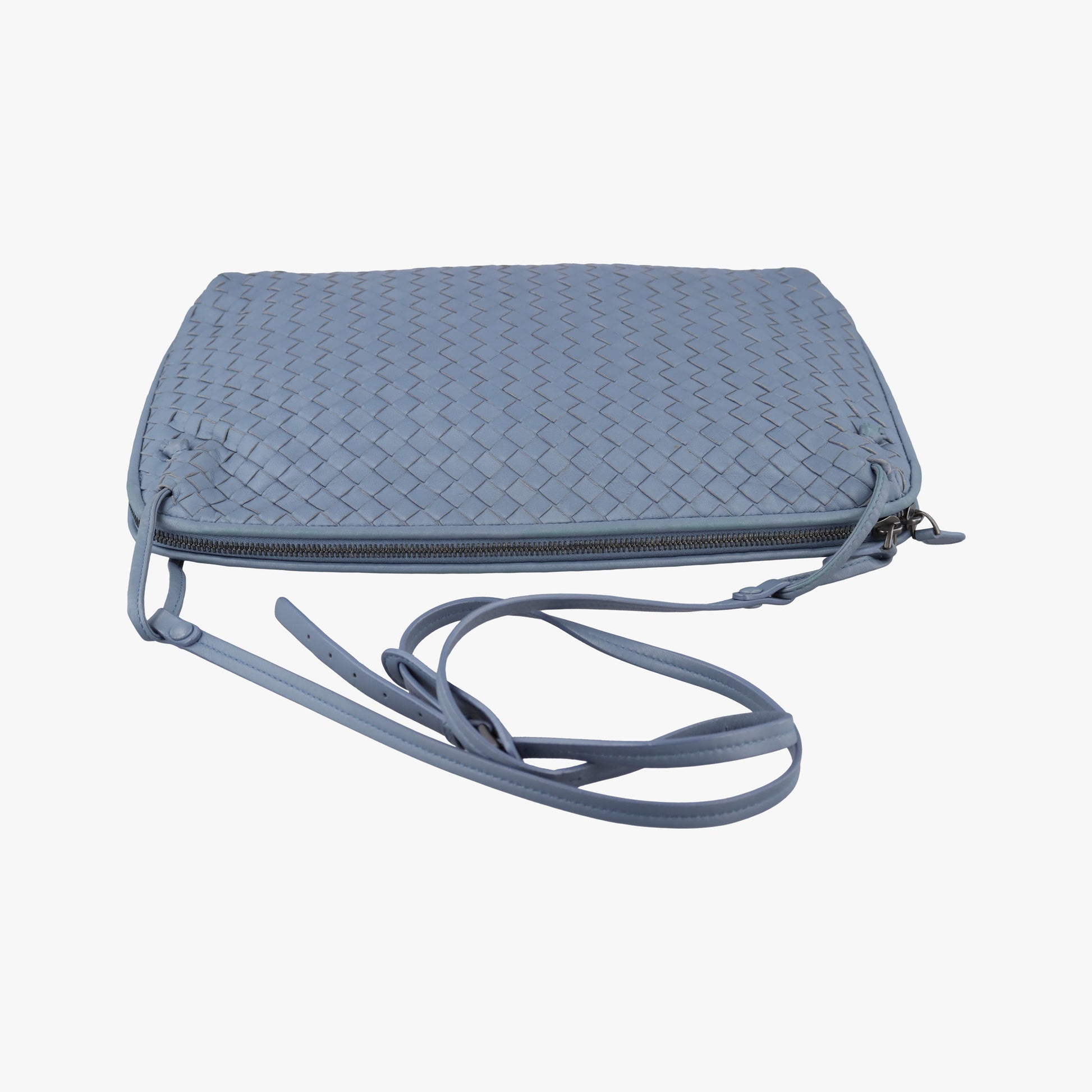 Pre-owned Bottega Veneta Nodini Blue lambskin  shoulderbag | stylenewstar