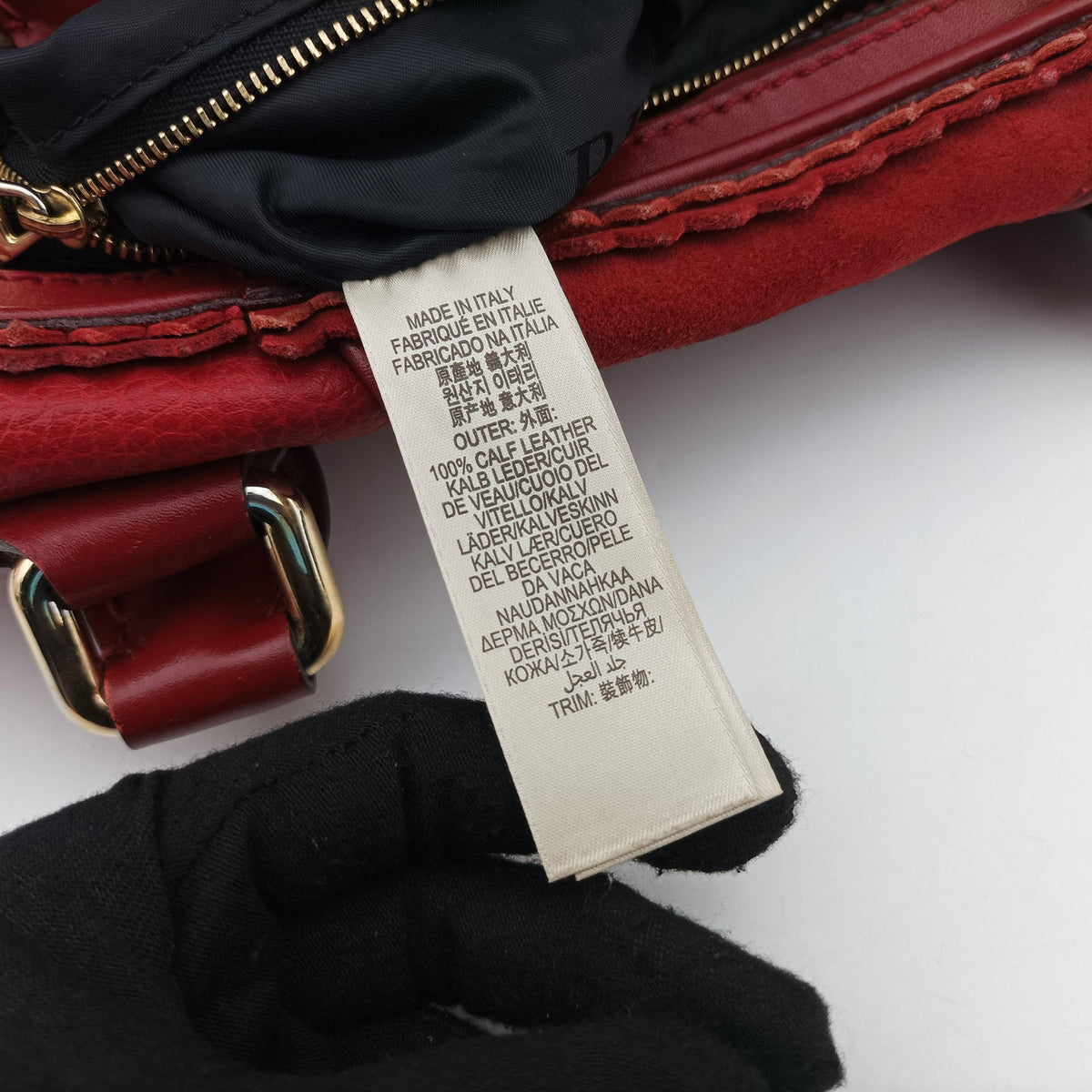 Pre-owned Burberry Prorsum Shrimpton Tassel Red Grained Calfskin × Suede  handbag | stylenewstar