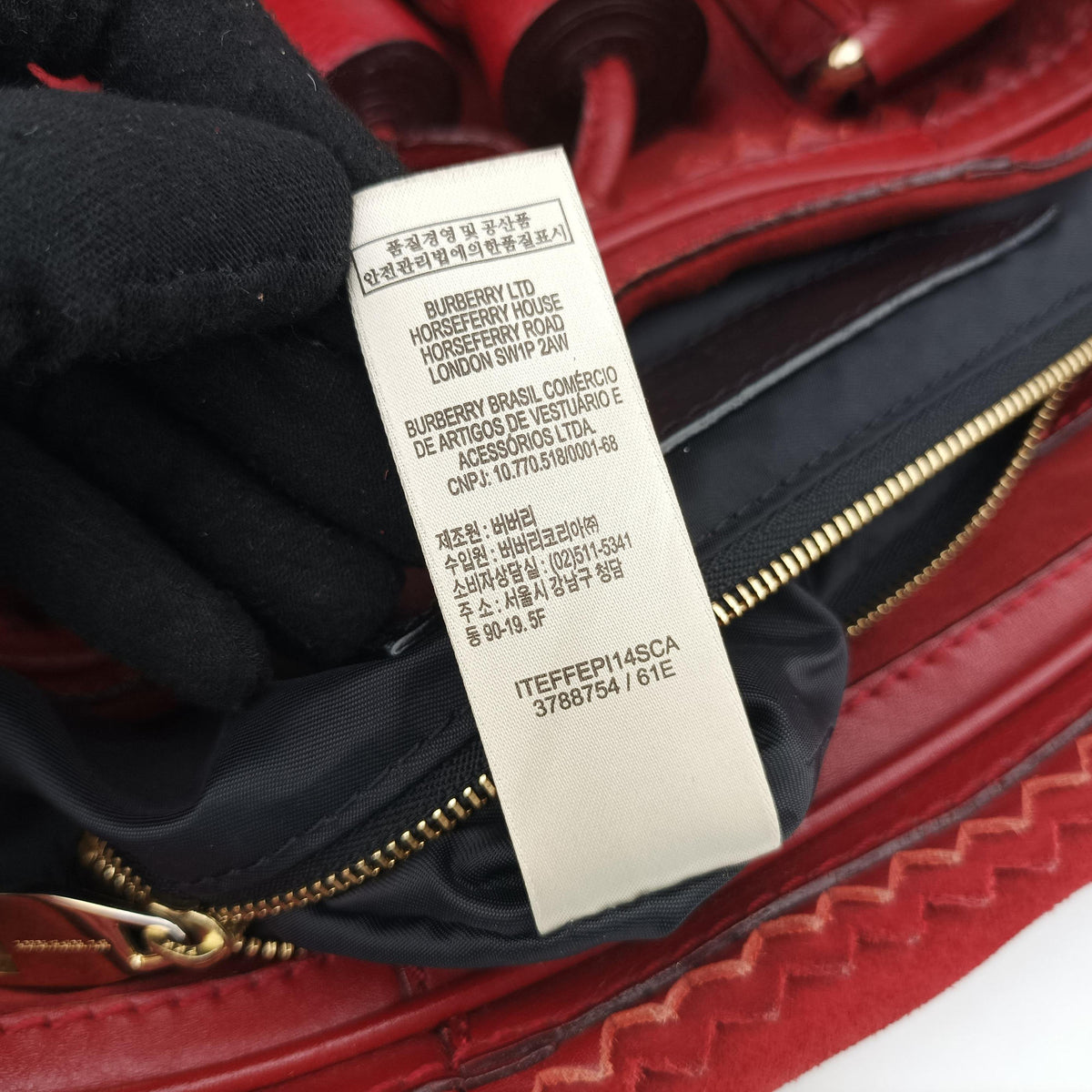 Pre-owned Burberry Prorsum Shrimpton Tassel Red Grained Calfskin × Suede  handbag | stylenewstar