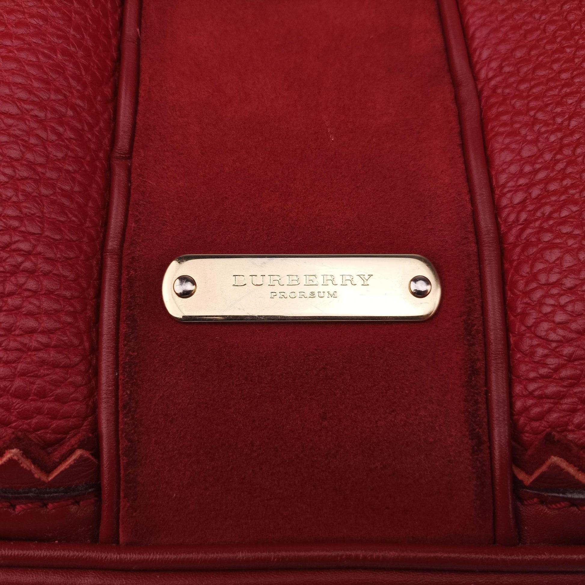 Pre-owned Burberry Prorsum Shrimpton Tassel Red Grained Calfskin × Suede  handbag | stylenewstar