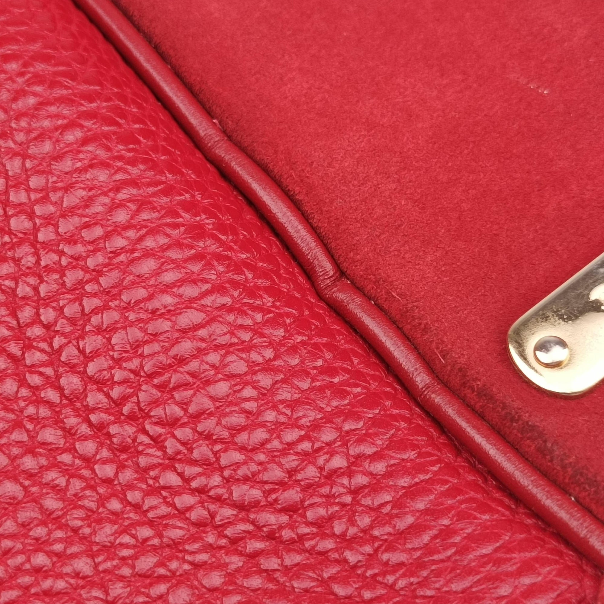 Pre-owned Burberry Prorsum Shrimpton Tassel Red Grained Calfskin × Suede  handbag | stylenewstar