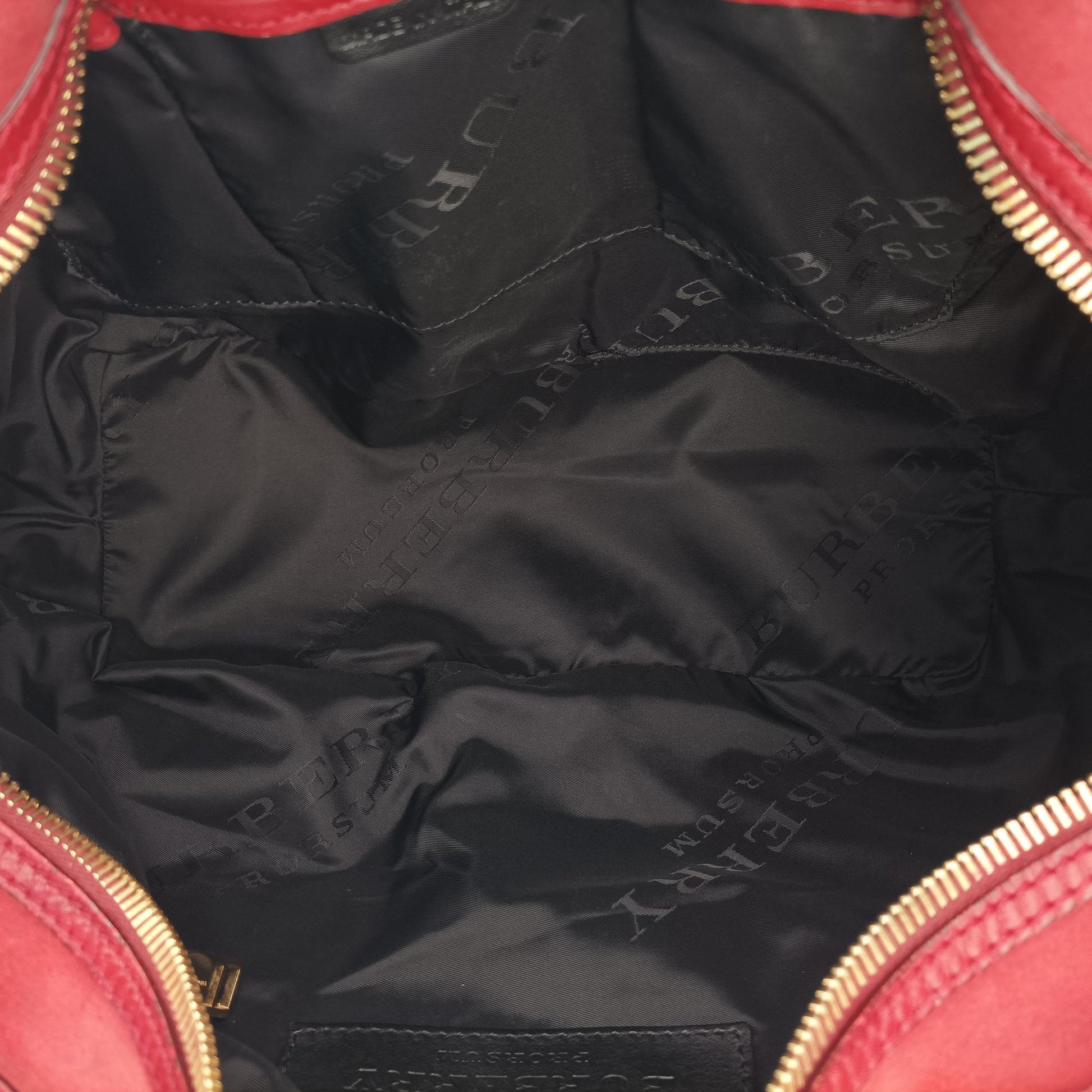 Pre-owned Burberry Prorsum Shrimpton Tassel Red Grained Calfskin × Suede  handbag | stylenewstar
