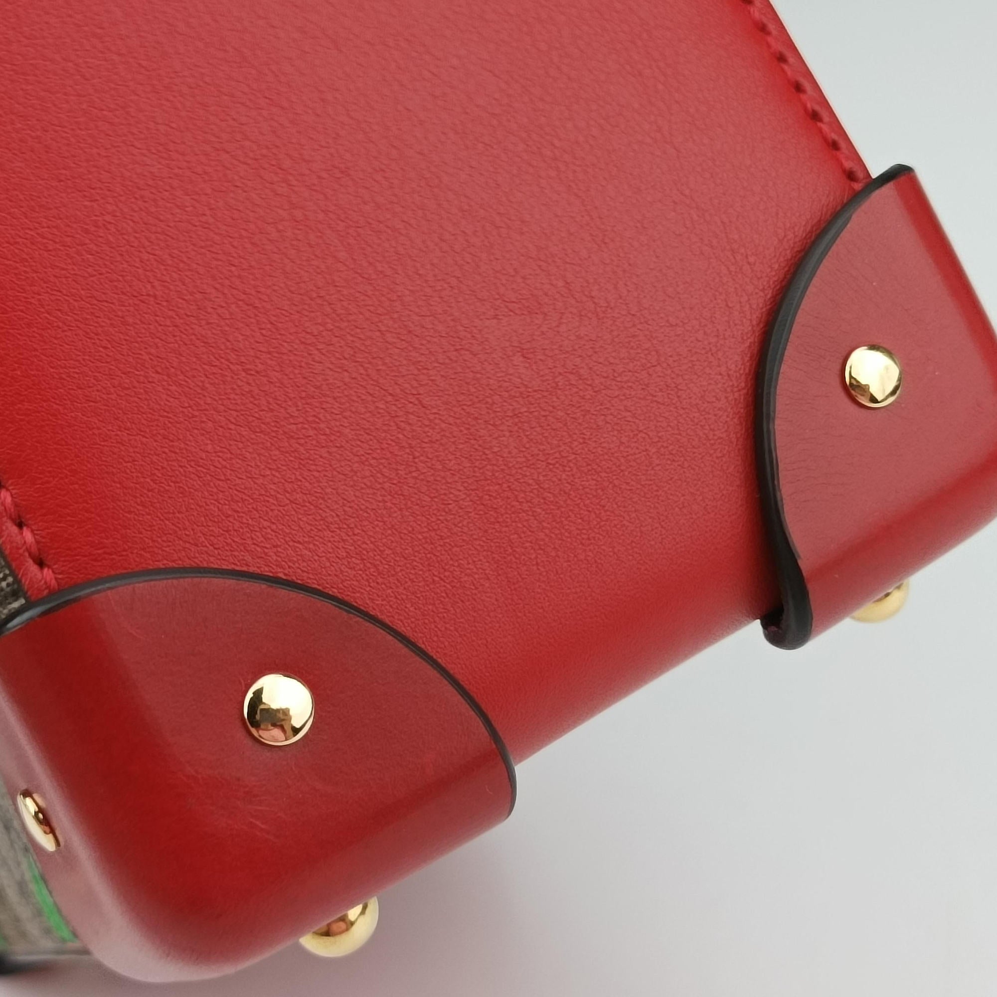 GG flora Padlock Bamboo beige×red×multi PVC coated canvas×Leather 603221 A033033500GGアップル パドロック バンブー ベージュ×レッド×マルチ PVCコーティングキャンバス×レザー 603221 A033033500