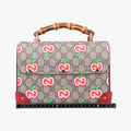 GG flora Padlock Bamboo beige×red×multi PVC coated canvas×Leather 603221 A033033500GGアップル パドロック バンブー ベージュ×レッド×マルチ PVCコーティングキャンバス×レザー 603221 A033033500