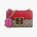 Padlock Beige×red×pink PVC coated canvas×Leather 409487 F023667693パドロック ベージュ×レッド×ピンク PVCコーティングキャンバス×レザー 409487 F023667693